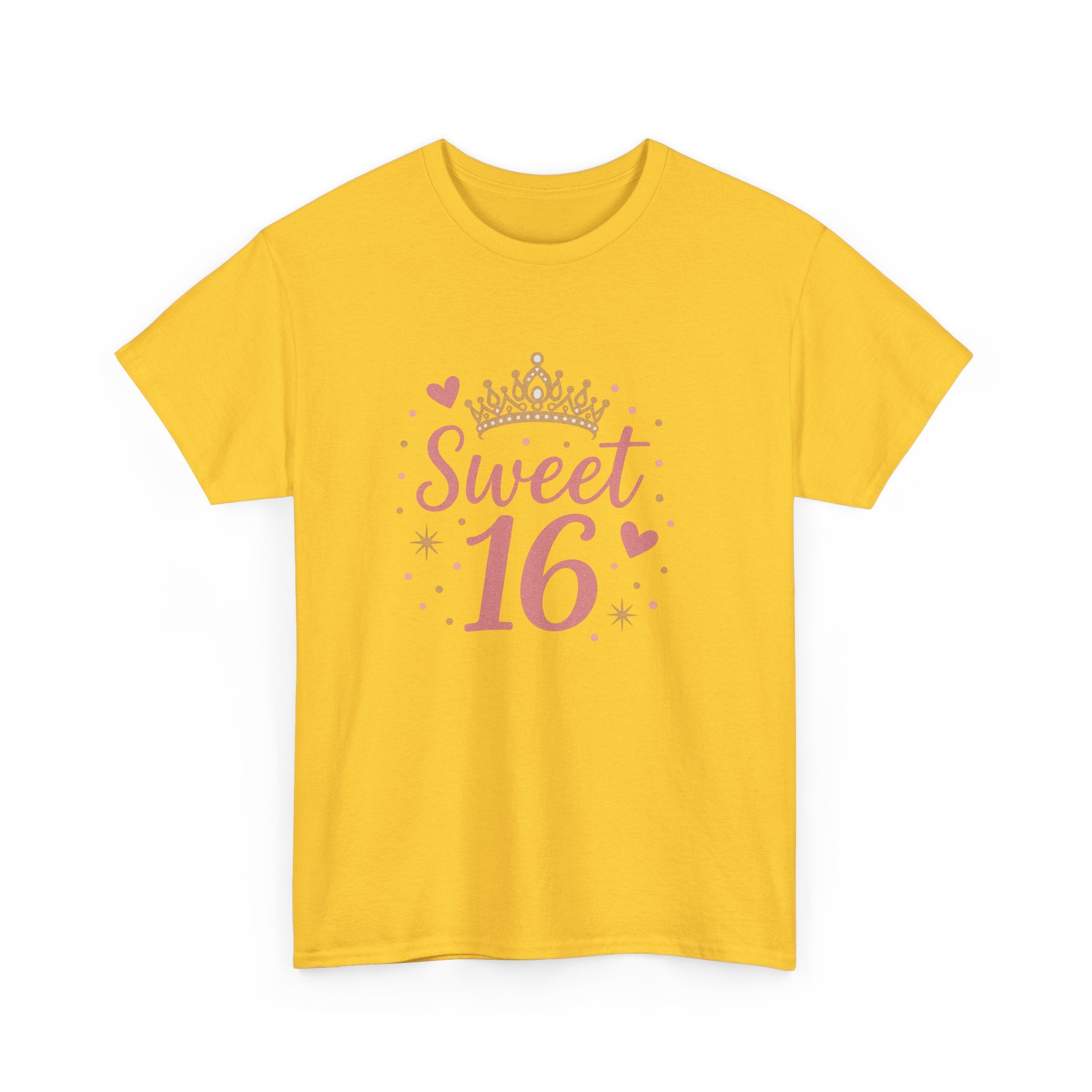 Sweet 16 Pink Crown T-Shirt — Sixteenth Birthday Celebration Tee
