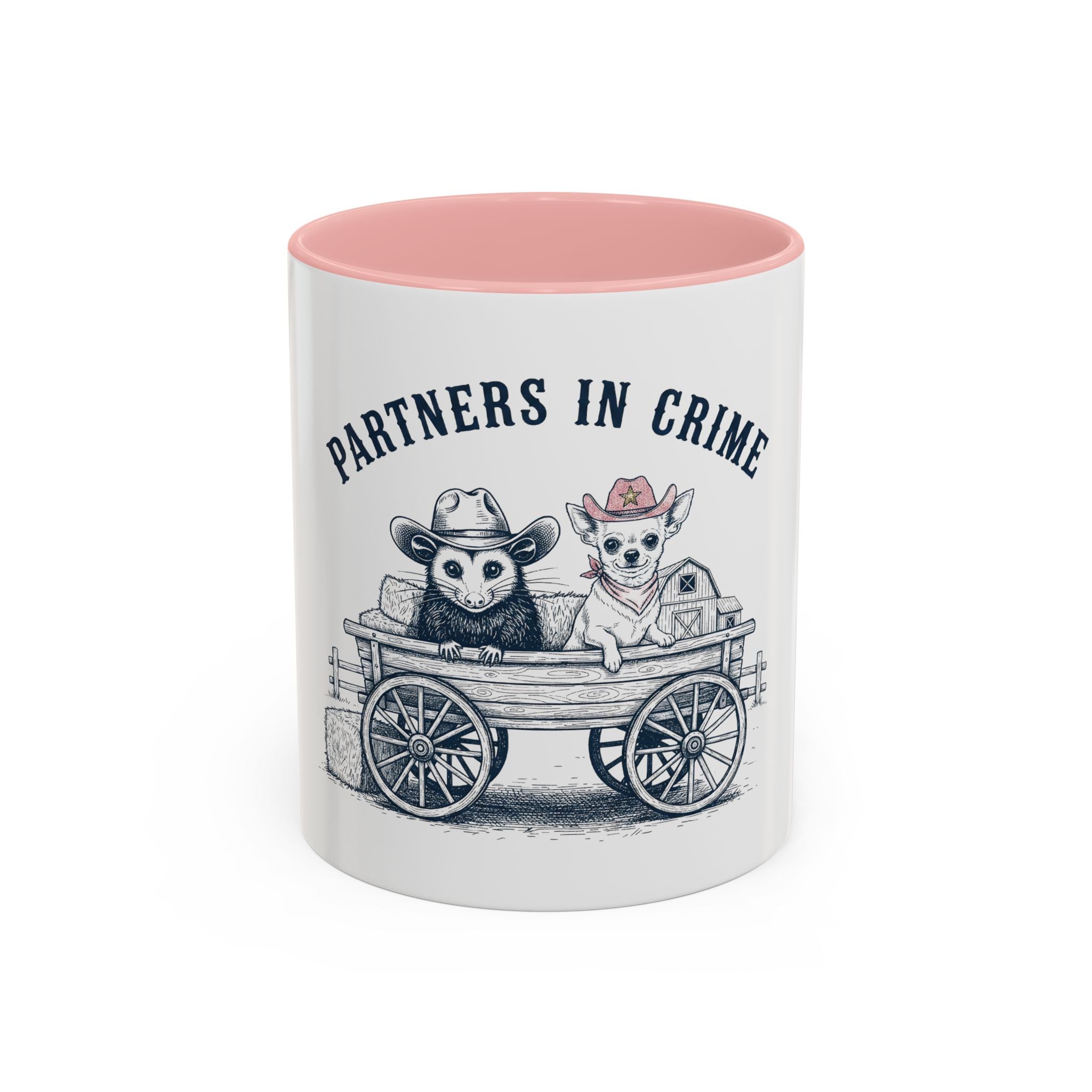 Partners in Crime Coffee Mug — Cute Cowboy Coco & Pete Accent Mug (11/15oz)