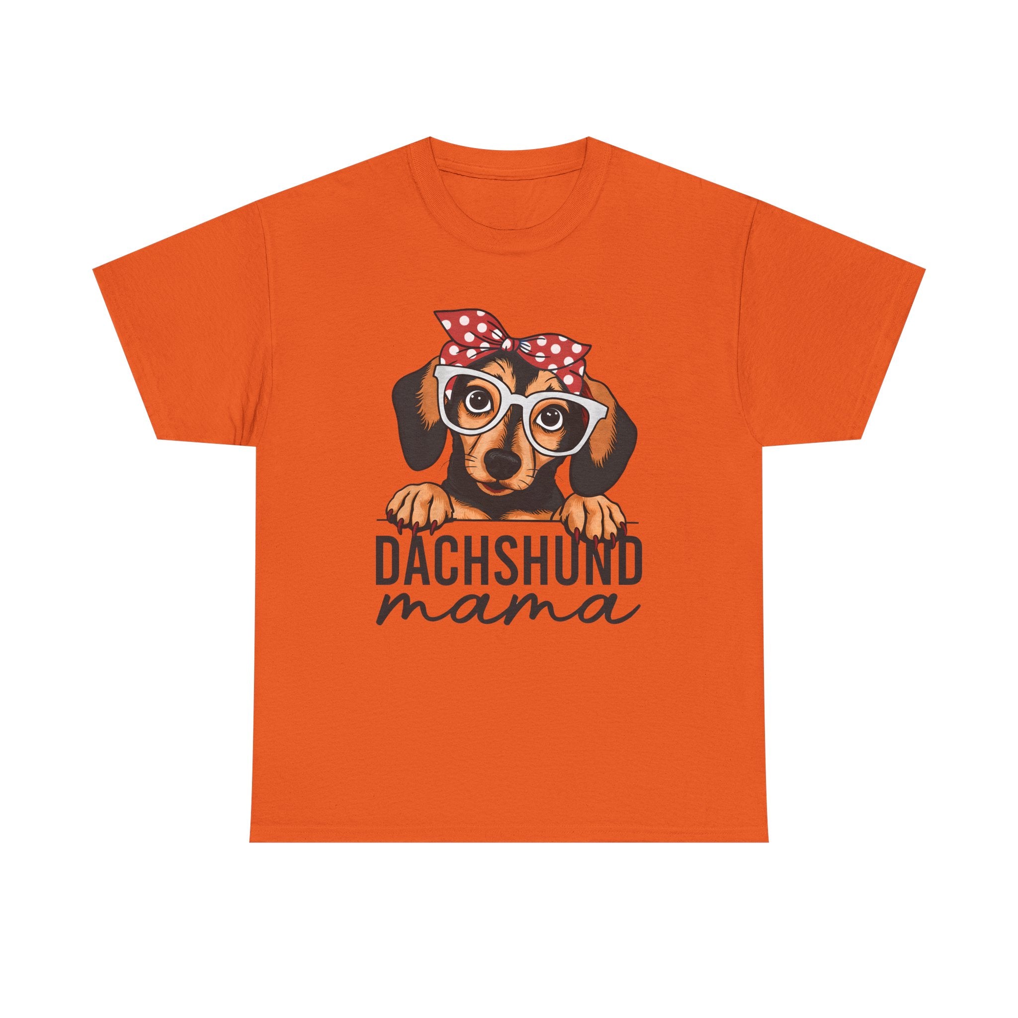 Dachshund Mama T-Shirt — Cute Dog Mom Tee with Glasses & Bandana