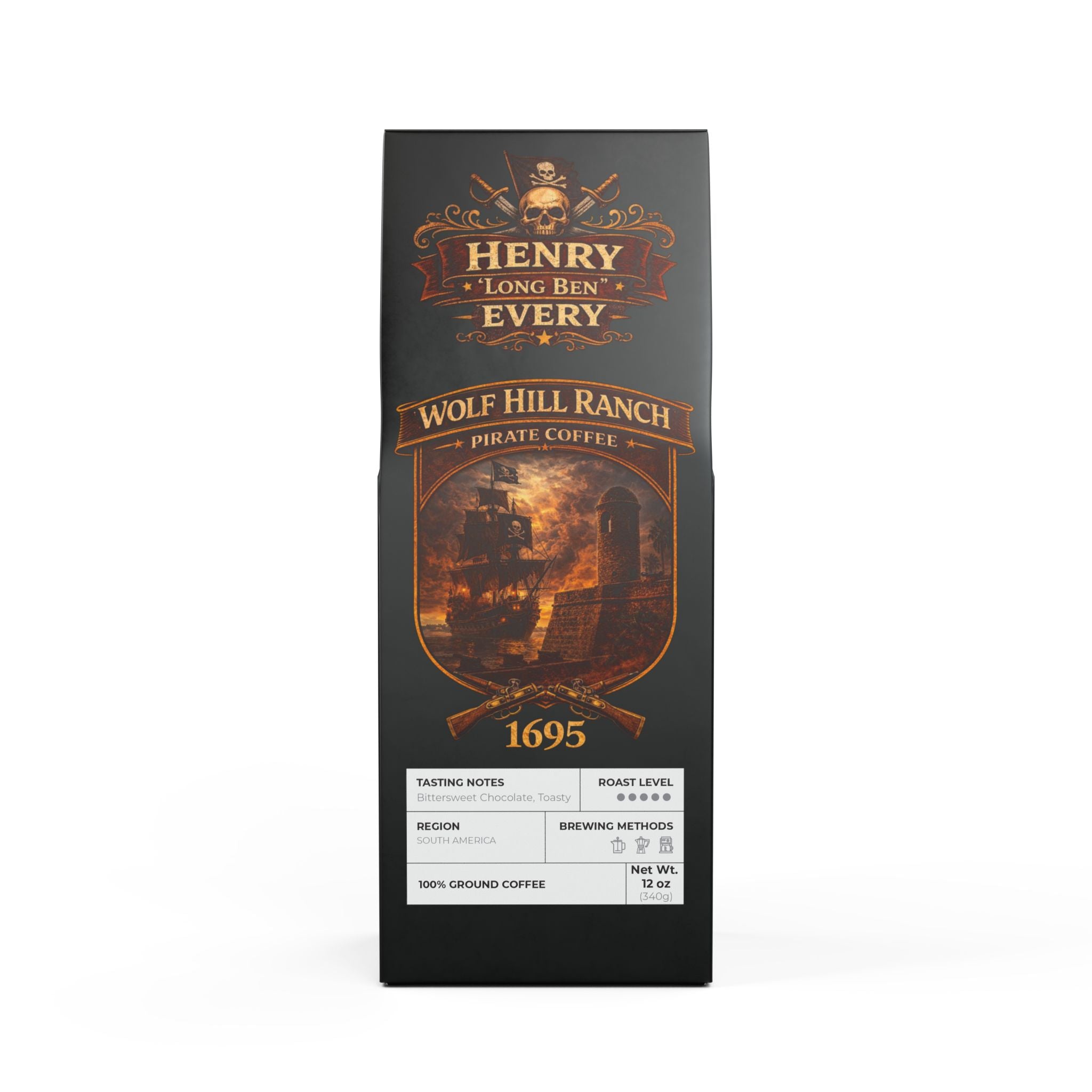 Pirate Coffee -1695 Blend (Dark French Roast)