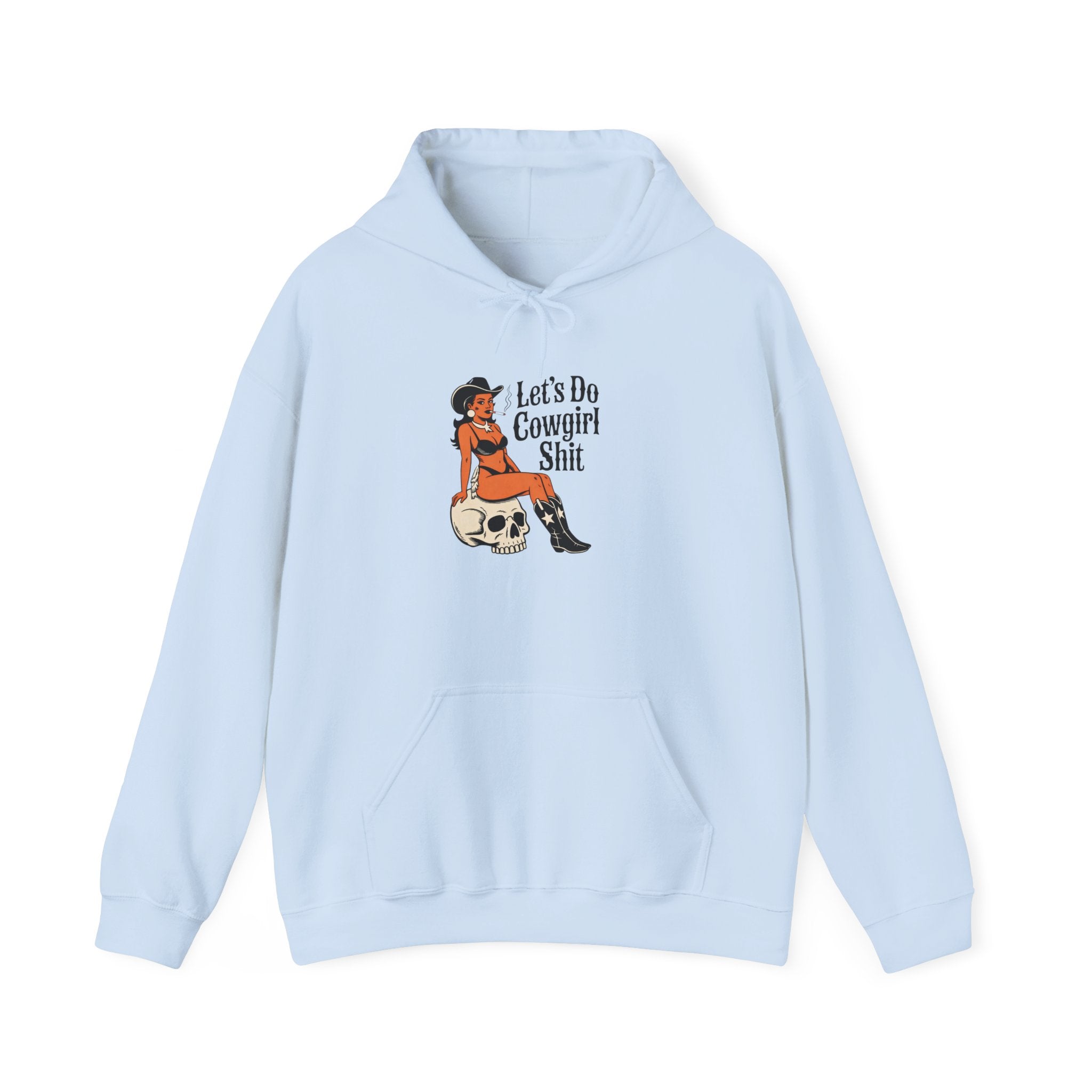 Cowgirl Skull Hoodie - "Let's Do Cowgirl Shit" Retro Western Graphic Sweatshirt trendy