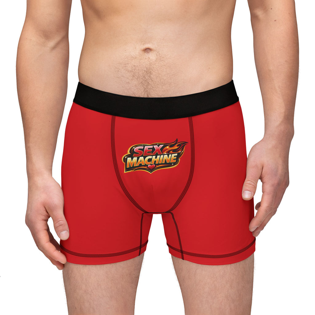 Sex Machine Red Boxer Briefs — Novelty Men’s Underwear