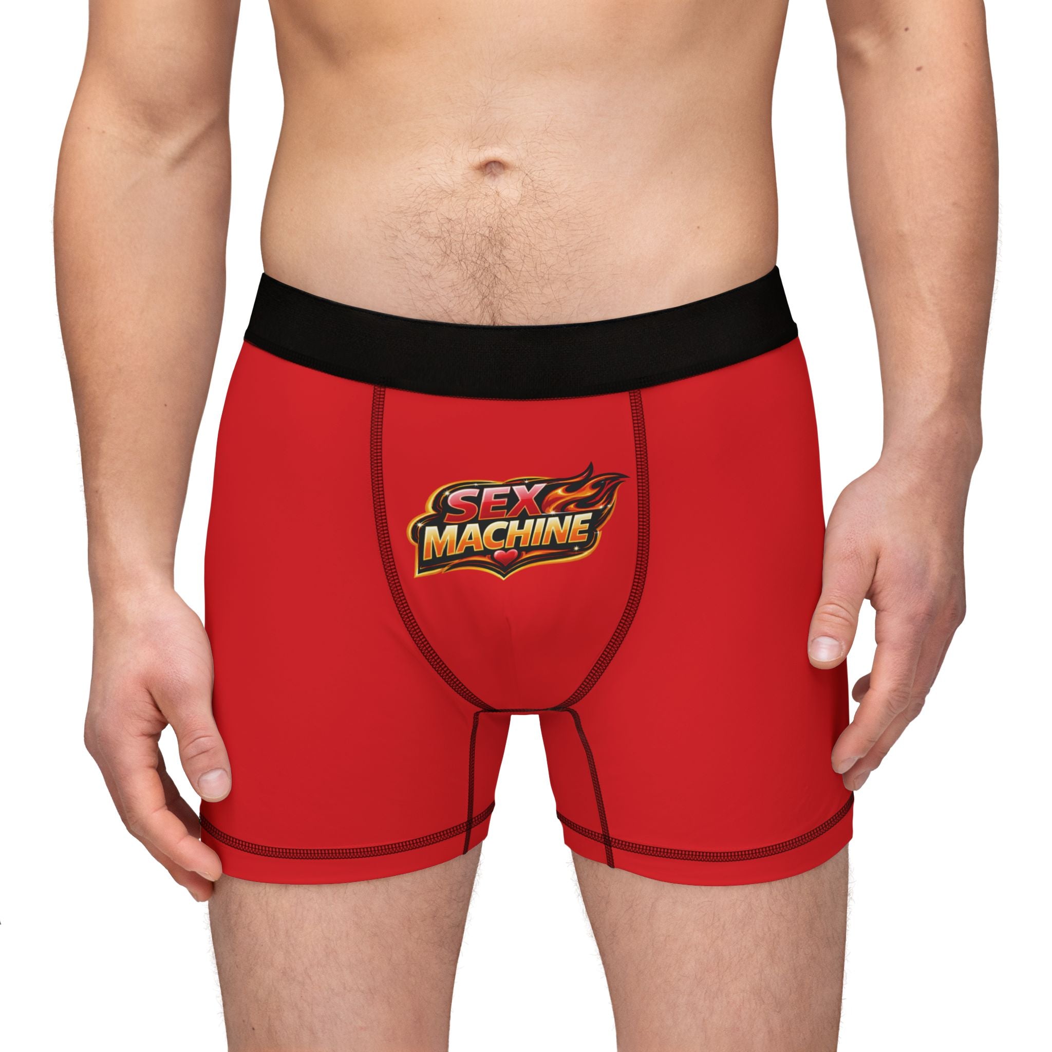 Sex Machine Red Boxer Briefs — Novelty Men’s Underwear