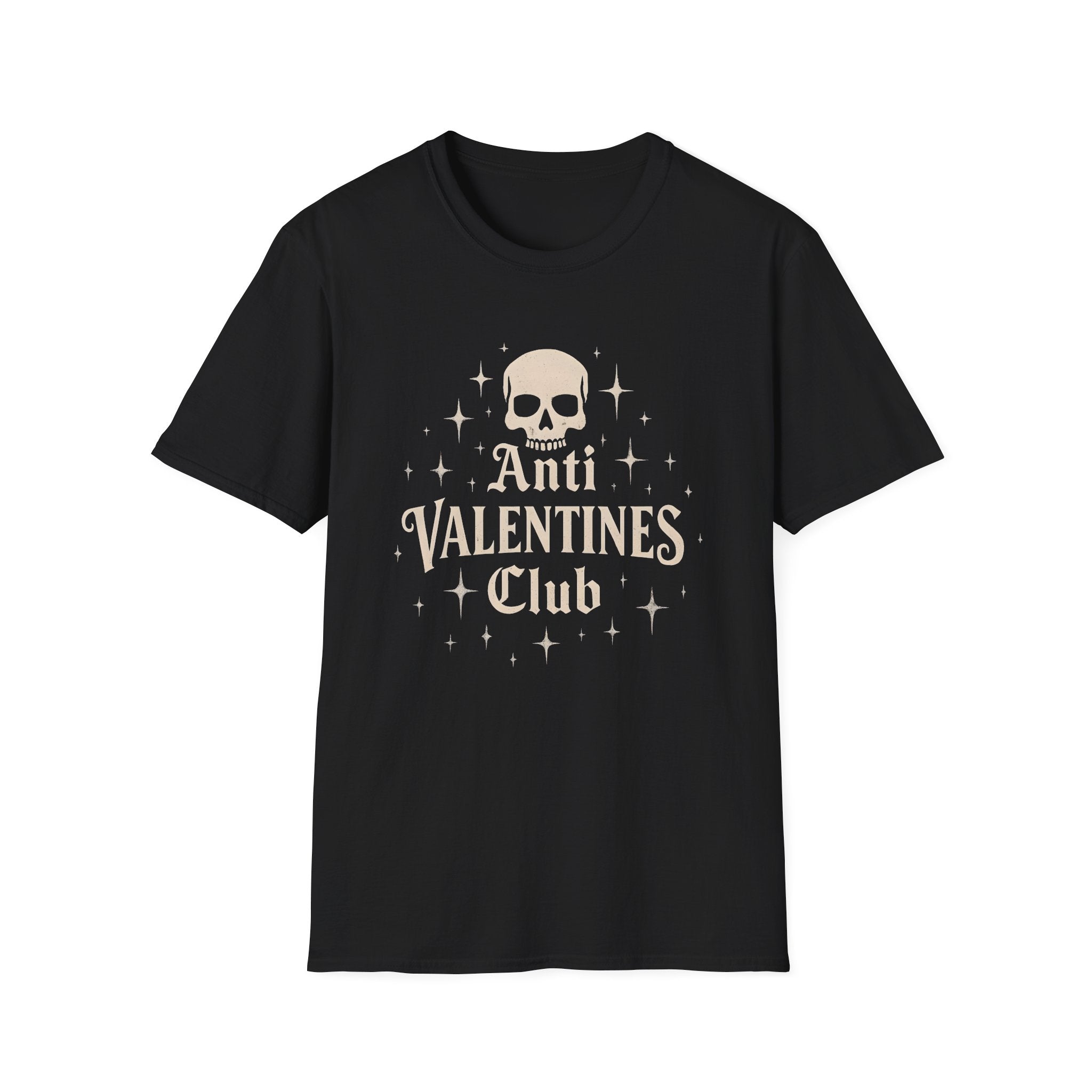Anti-Valentine's Club Skull T-Shirt — Funny Anti-Valentine Tee    Trendy T-Shirt