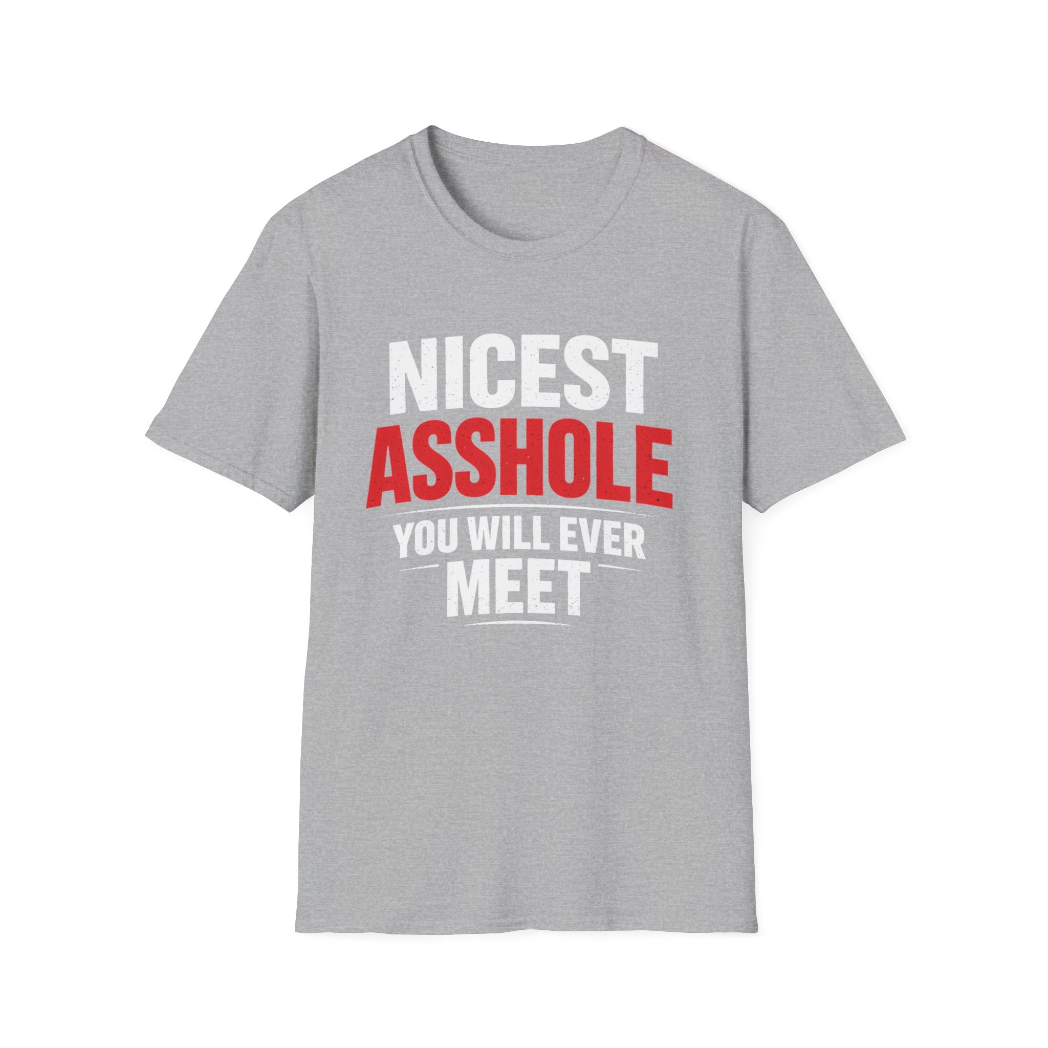Nicest ASSHOLE' Graphic T-Shirt - Bold Red Lettering