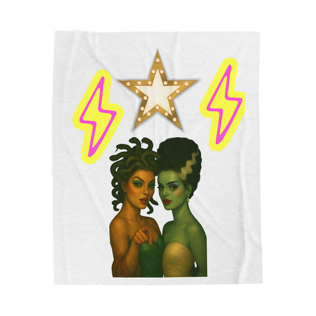 Velveteen Plush Blanket Sisters of the Night   Horror