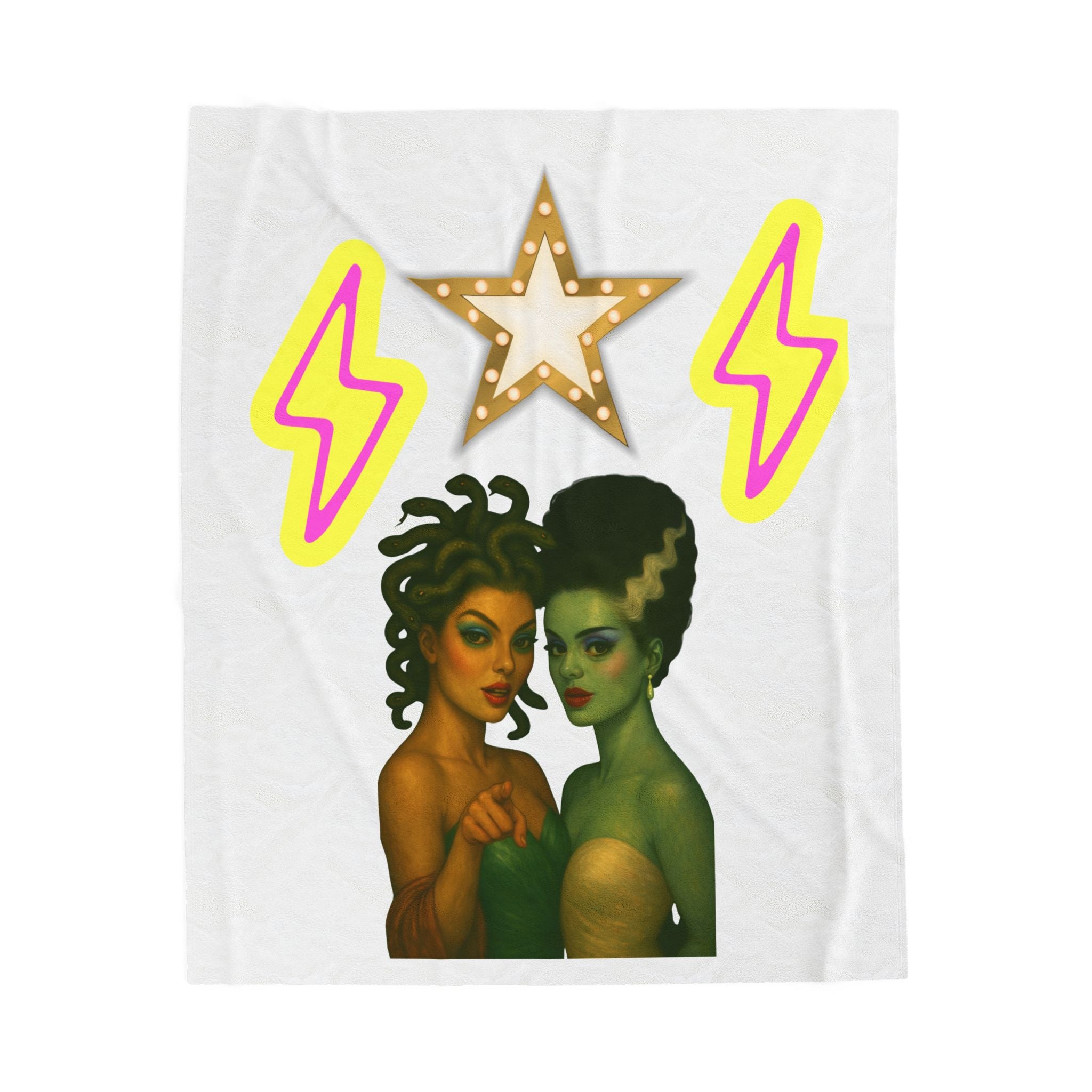 Velveteen Plush Blanket Sisters of the Night   Horror