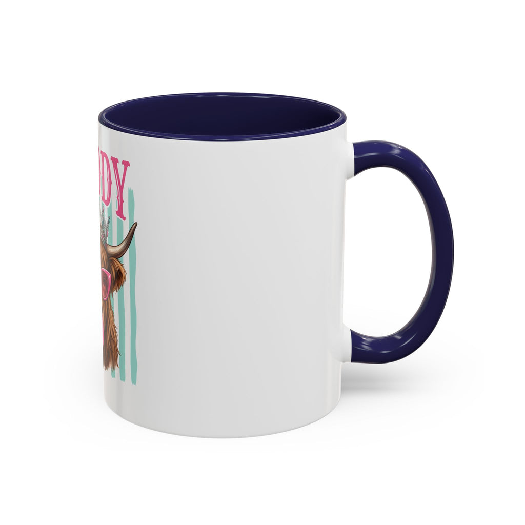 Moody Highland Cow Coffee Mug — Funny Crowned Cow with Bubblegum | Gift for Cow Lovers