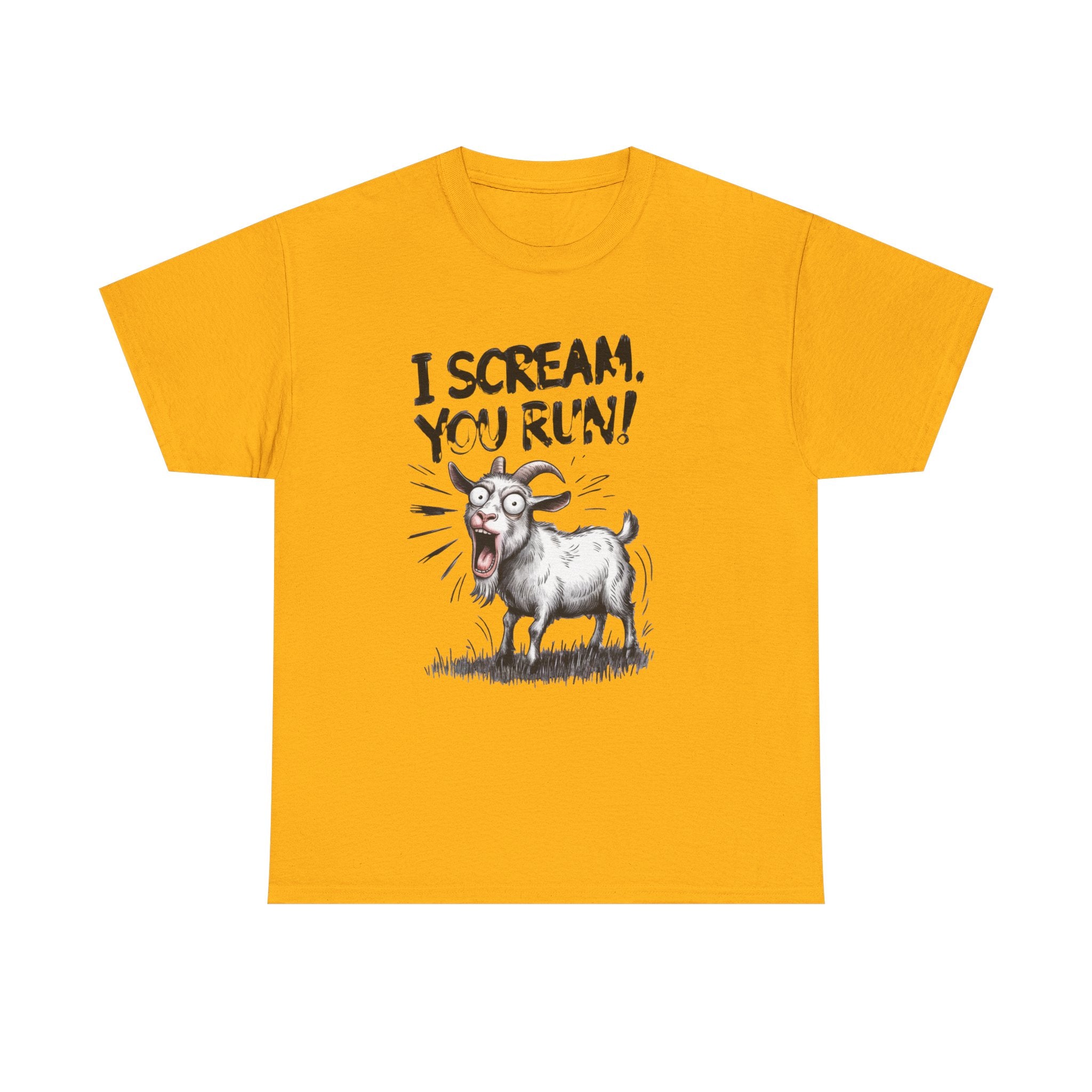 Funny 'I Scream You Run' Goat T-Shirt
