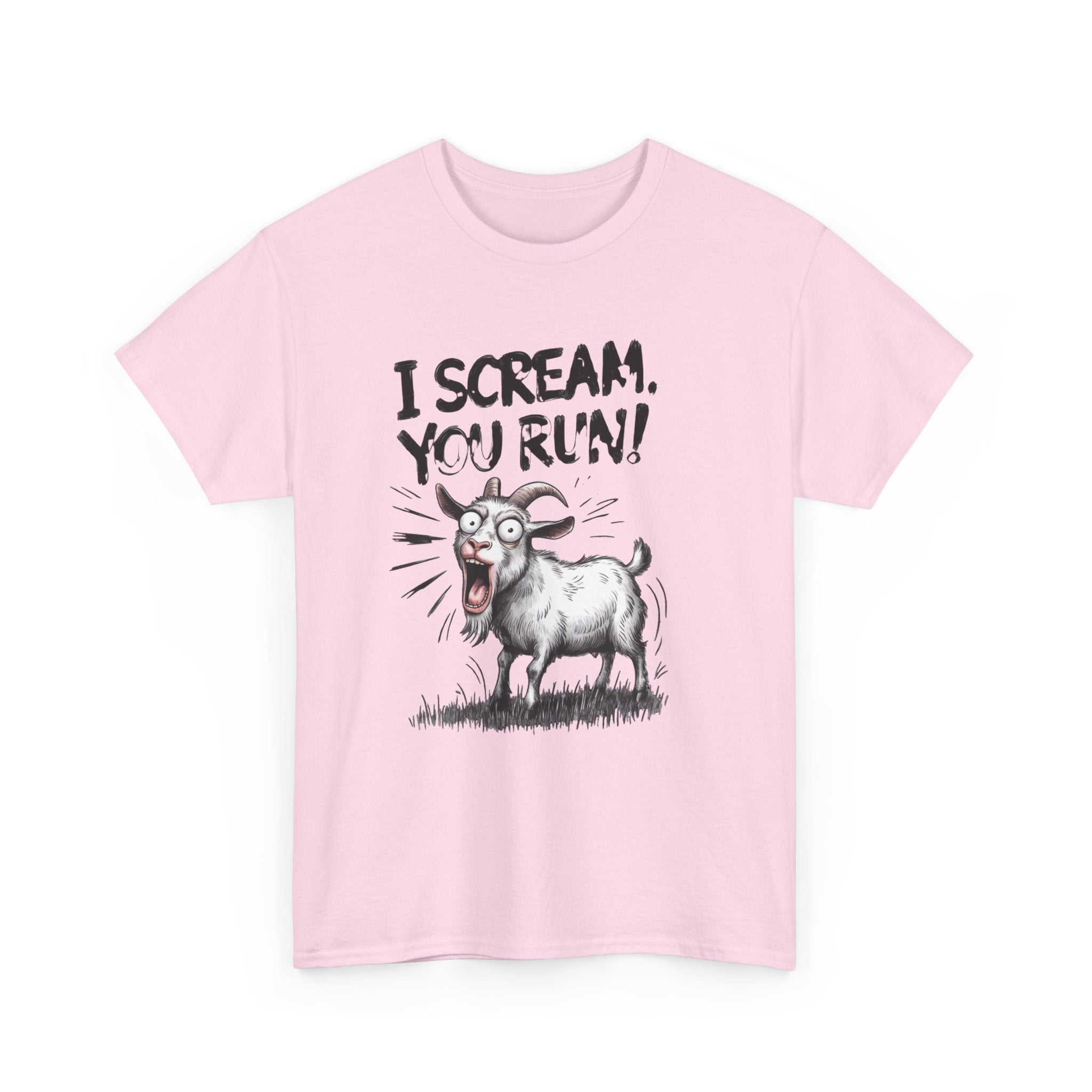 Funny 'I Scream You Run' Goat T-Shirt