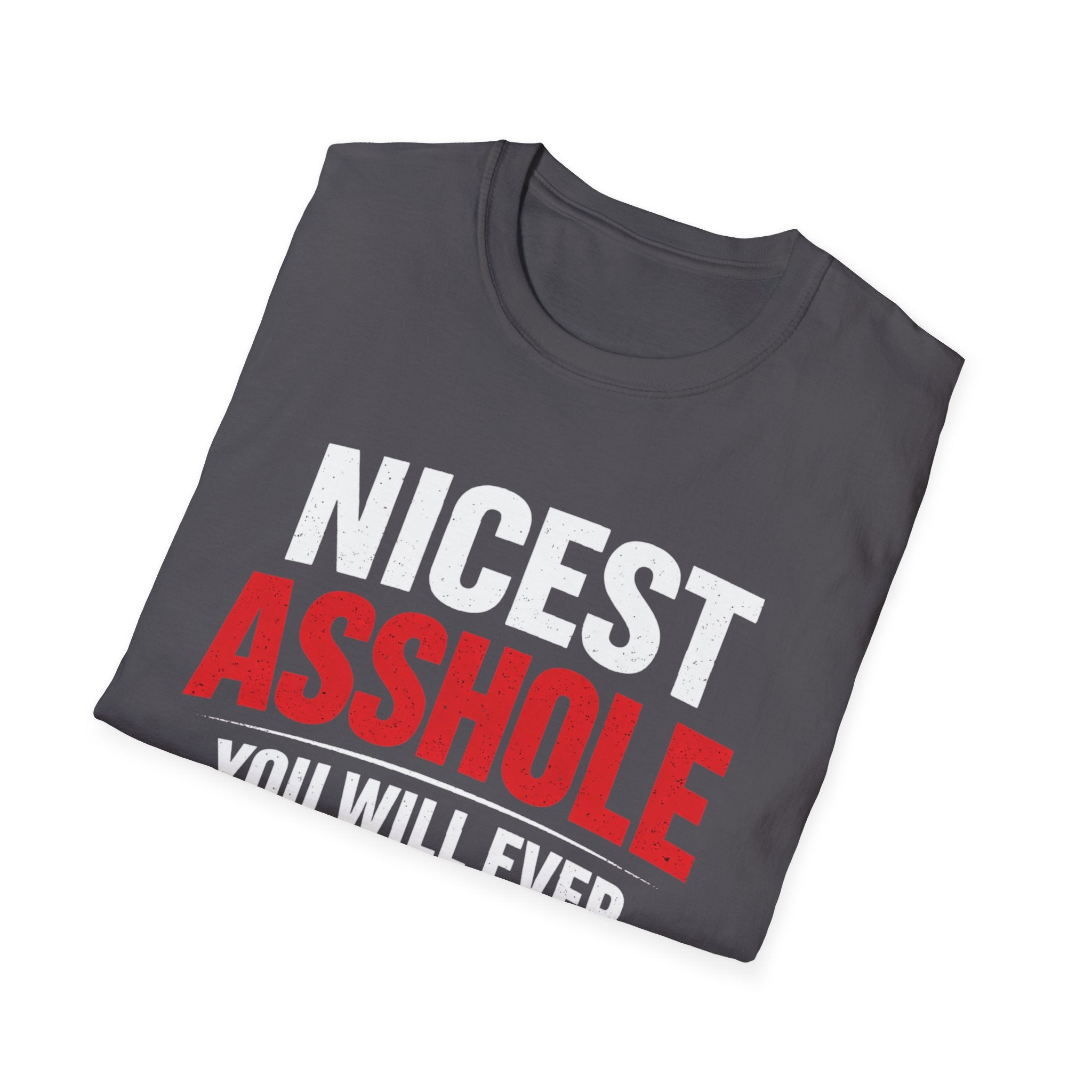 Nicest ASSHOLE' Graphic T-Shirt - Bold Red Lettering