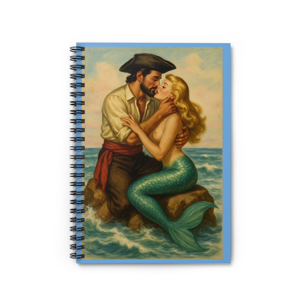 Spiral Notebook - Ruled Line Mermaid Lost Love