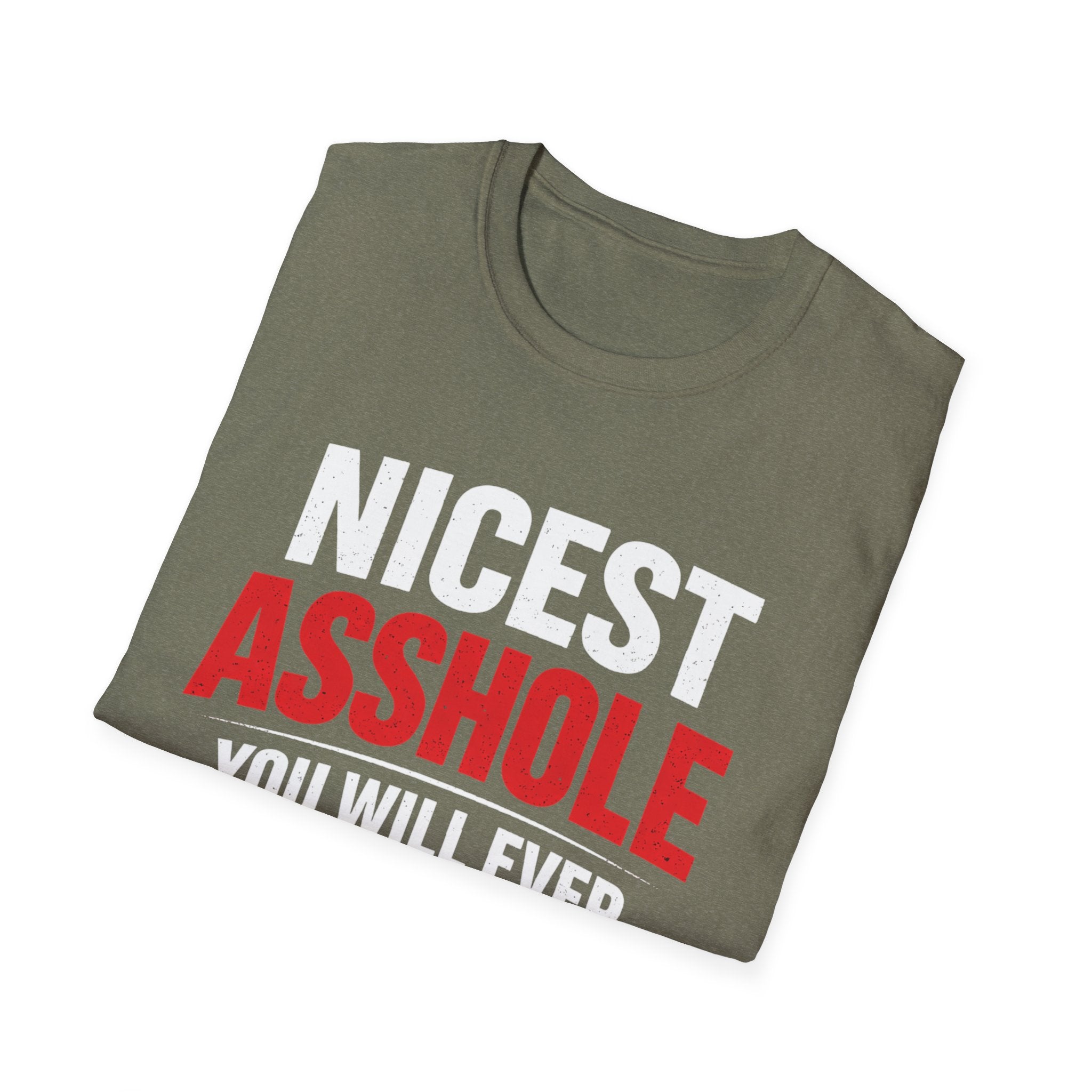 Nicest ASSHOLE' Graphic T-Shirt - Bold Red Lettering