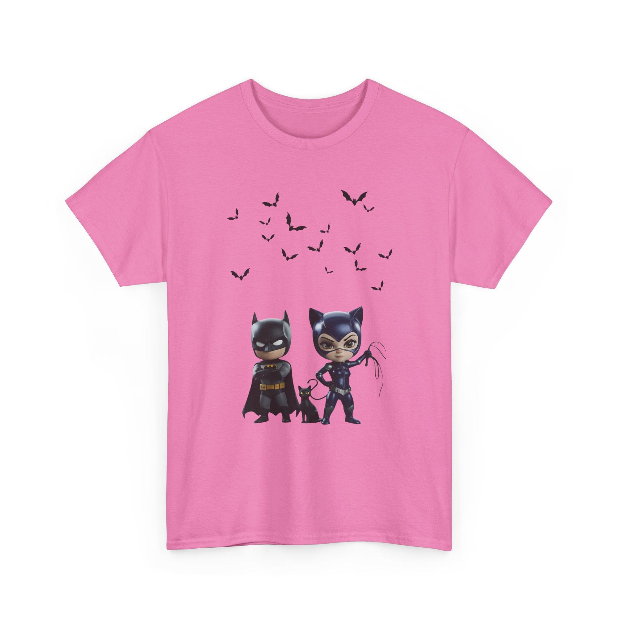 Superhero Adventure T-Shirt — Comic Style with 'Black Cat' Sidekick