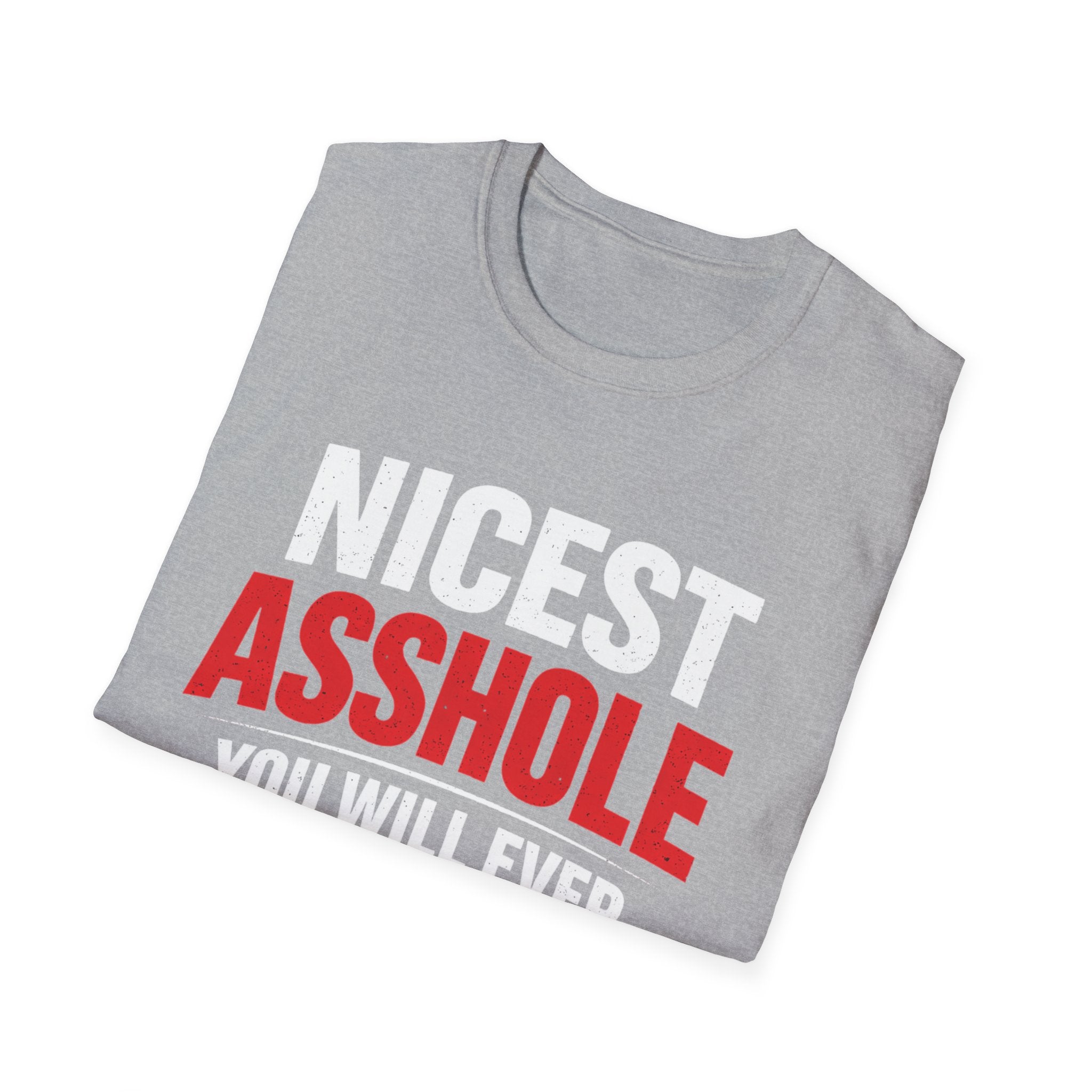 Nicest ASSHOLE' Graphic T-Shirt - Bold Red Lettering