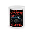 Crushin' Hearts Monster Truck Mug — Funny Valentines Coffee Cup