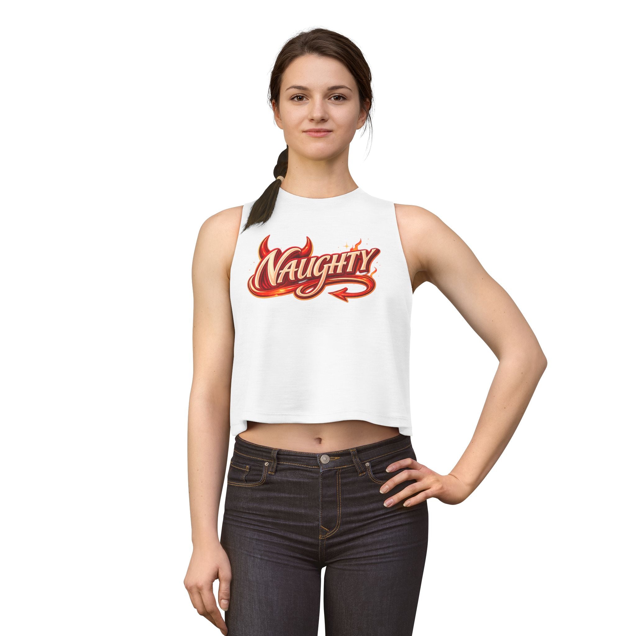 Crop Top — "Naughty" Retro Graphic