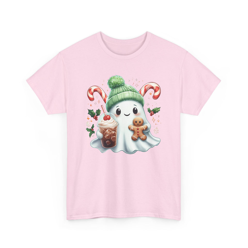 Christmas Ghost T-Shirt — Cute Holiday Ghost with Gingerbread & Candy Canes      Trendy TShirt