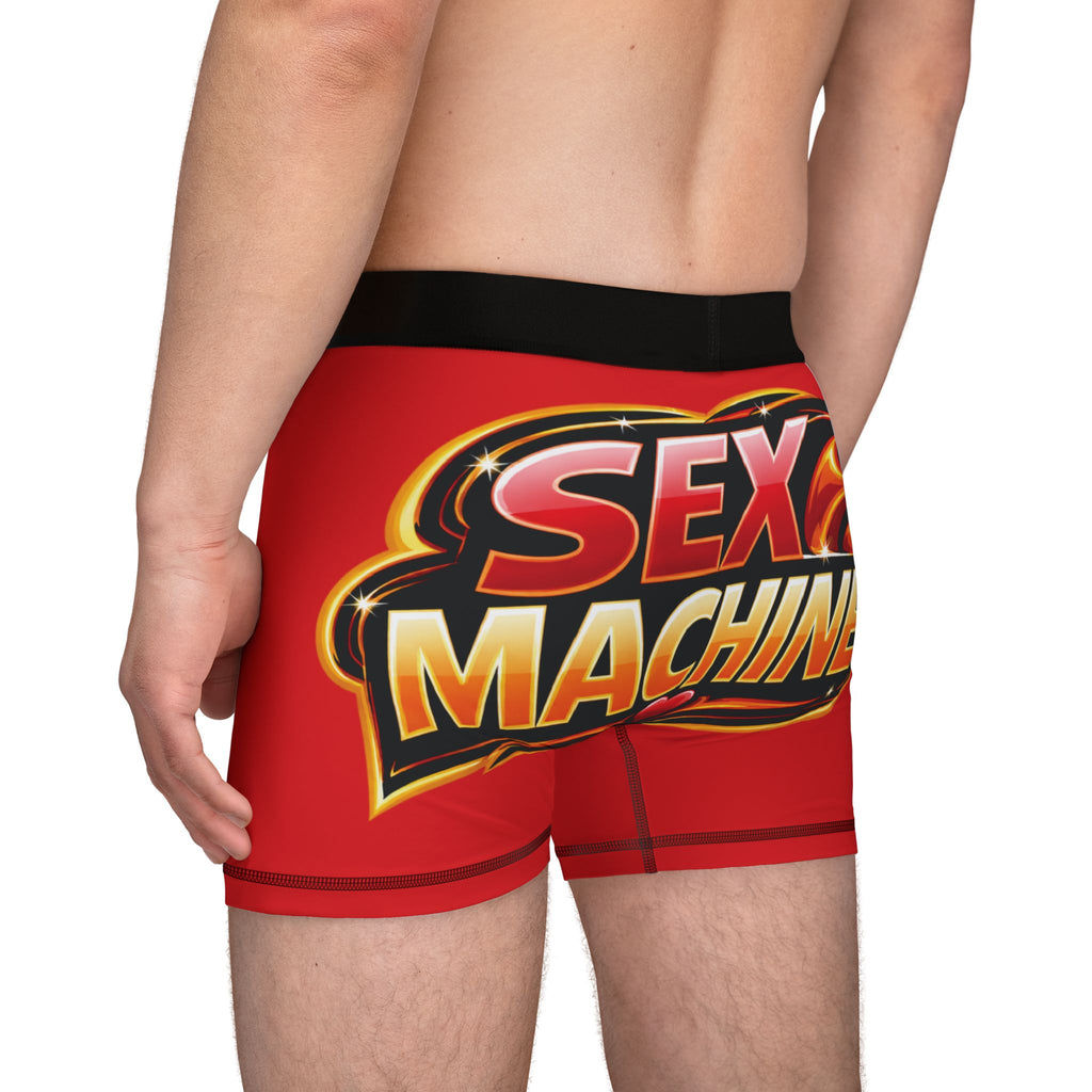 Sex Machine Red Boxer Briefs — Novelty Men’s Underwear