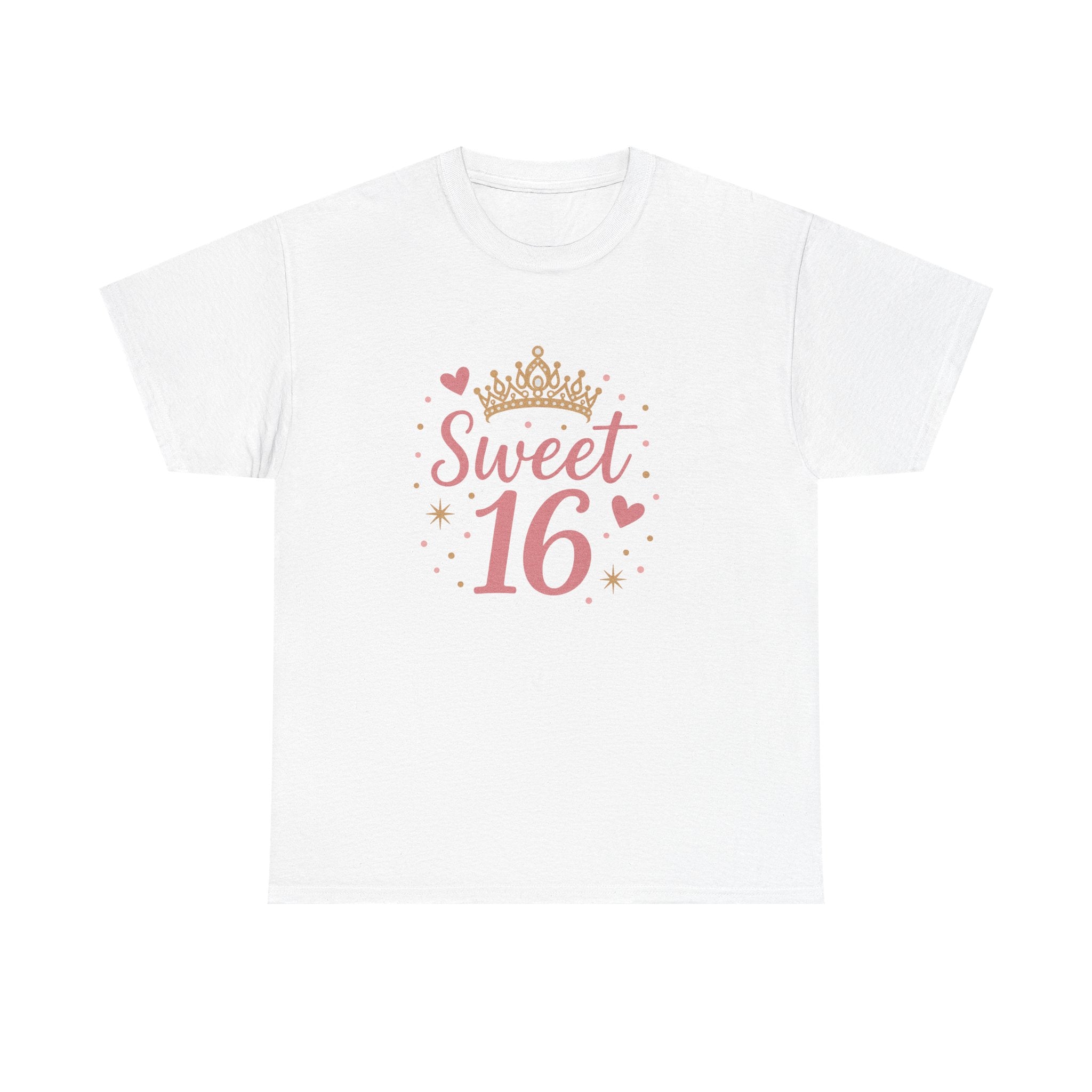 Sweet 16 Pink Crown T-Shirt — Sixteenth Birthday Celebration Tee