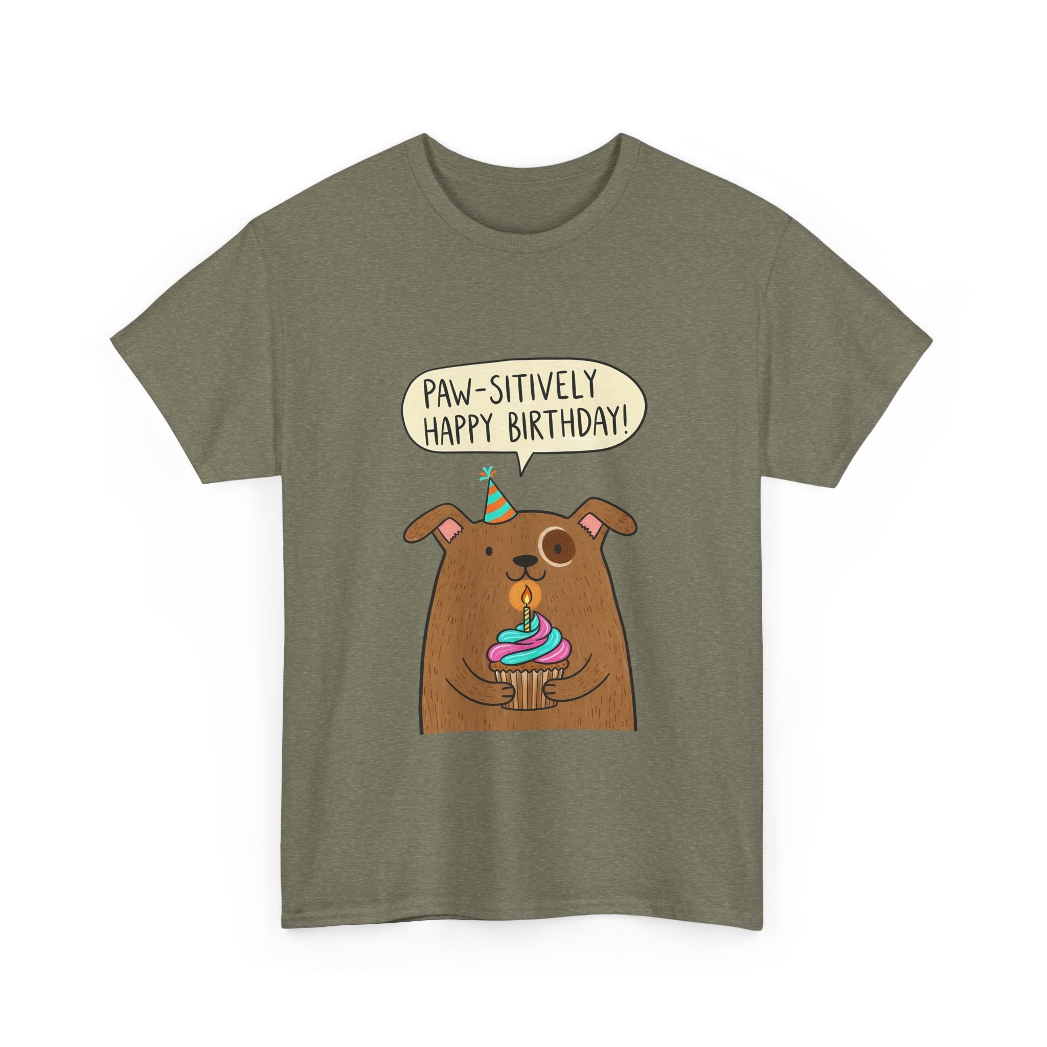 Paw-sitively Happy Birthday Dog T-Shirt — Cute Puppy Birthday Tee
