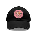 Country Mama Leather Patch Dad Hat — Floral Bull Skull Cap