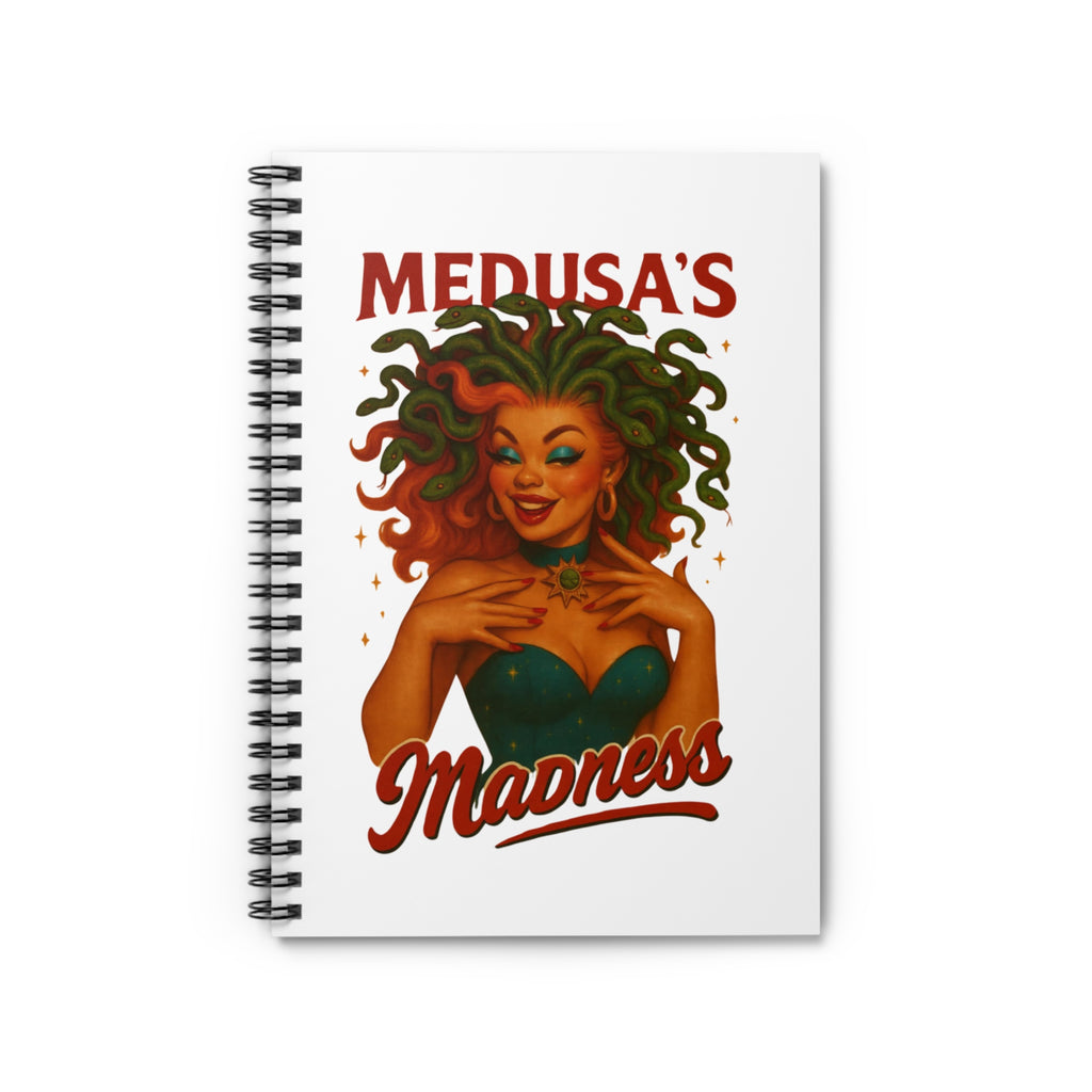 Medusa's Madness Spiral Notebook - Unique Journal for Writers, Art Lovers, Gifts, School Supplies, Witchy Vibe, Holiday Notebook
