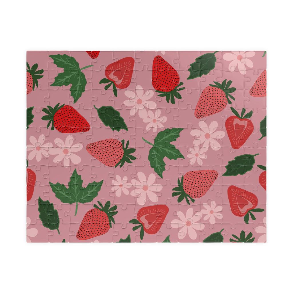 Strawberry Garden Jigsaw Puzzle — Floral Pink 110/252/520/1014-Piece