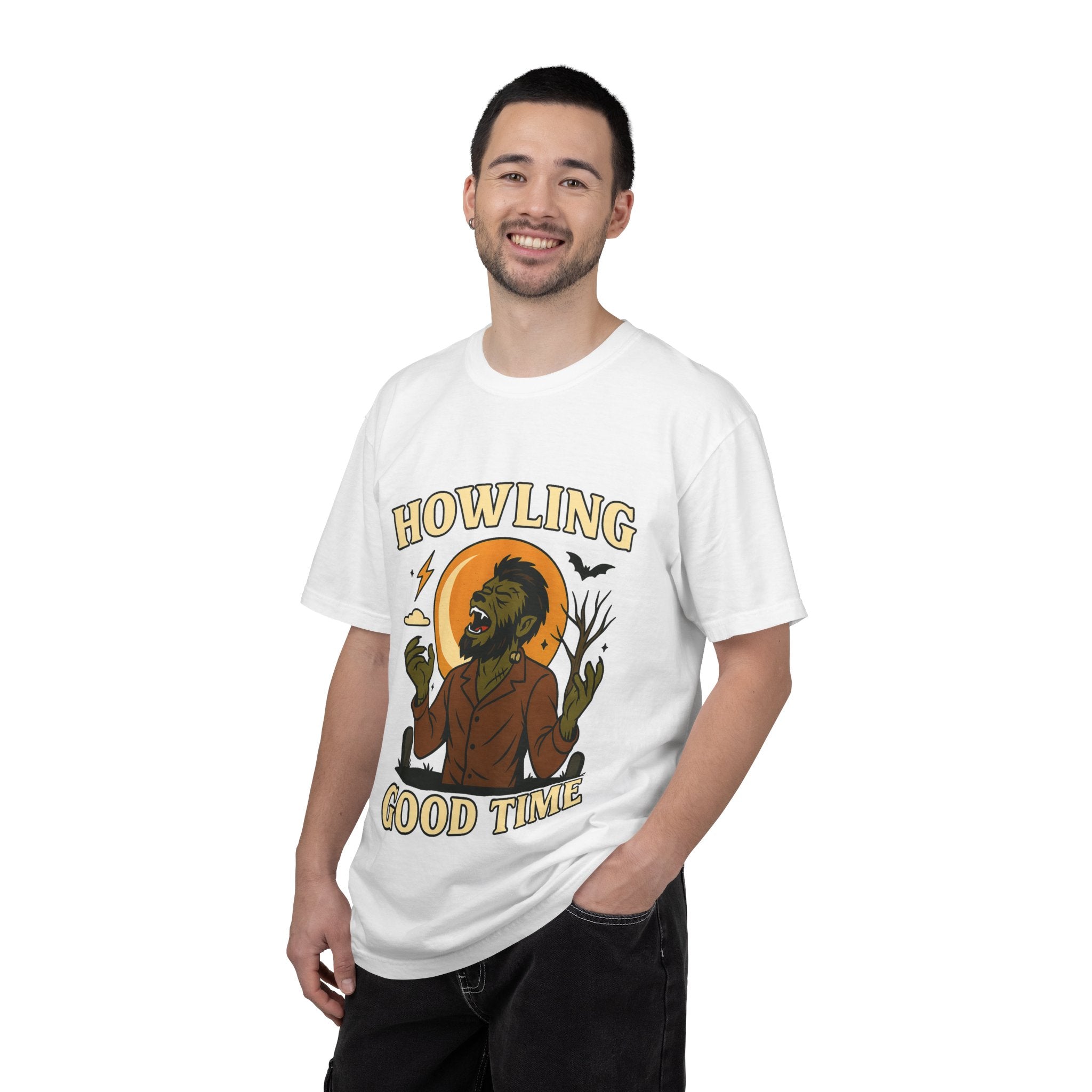 Howling Good Time T-Shirt, Unisex Spooky Tee, Fall Halloween Shirt, Graphic T-Shirt for Party, Casual Wear, Perfect Gift