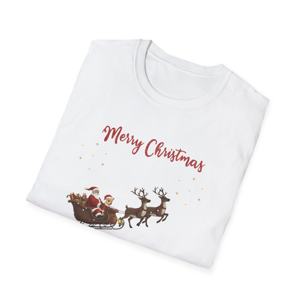 Merry Christmas Santa Sleigh T-Shirt Wolf Hill Ranch with Coco the Chihuahua  Trendy TShirt