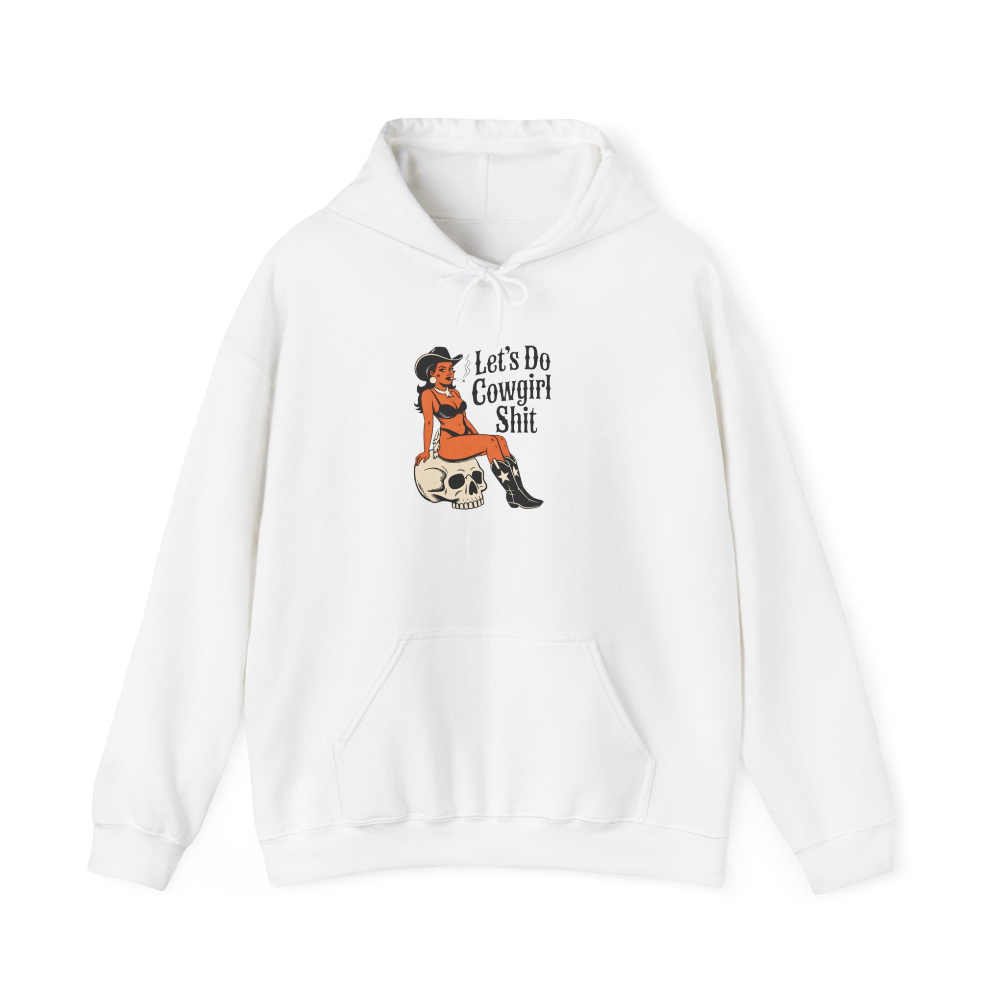 Cowgirl Skull Hoodie - "Let's Do Cowgirl Shit" Retro Western Graphic Sweatshirt trendy