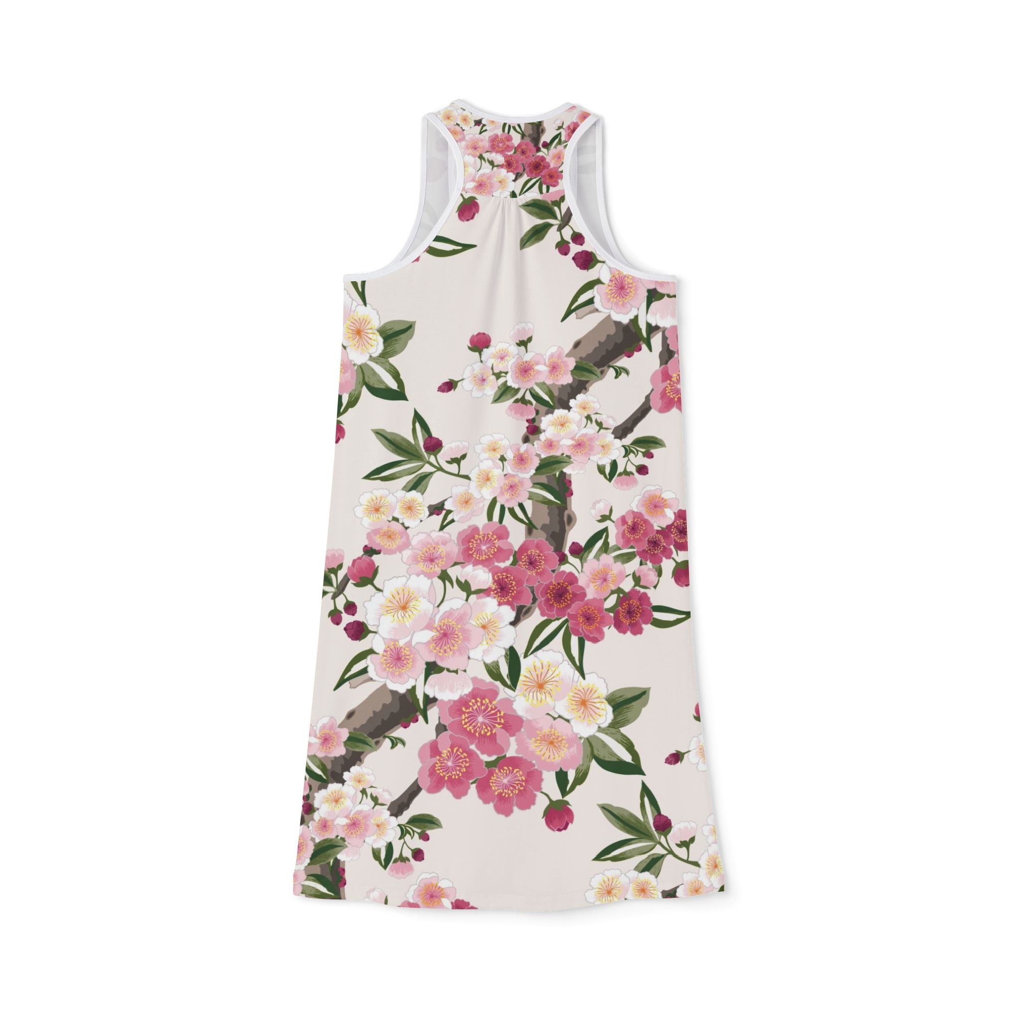 Floral Racerback Dress — Pink Cherry Blossom All-Over Print