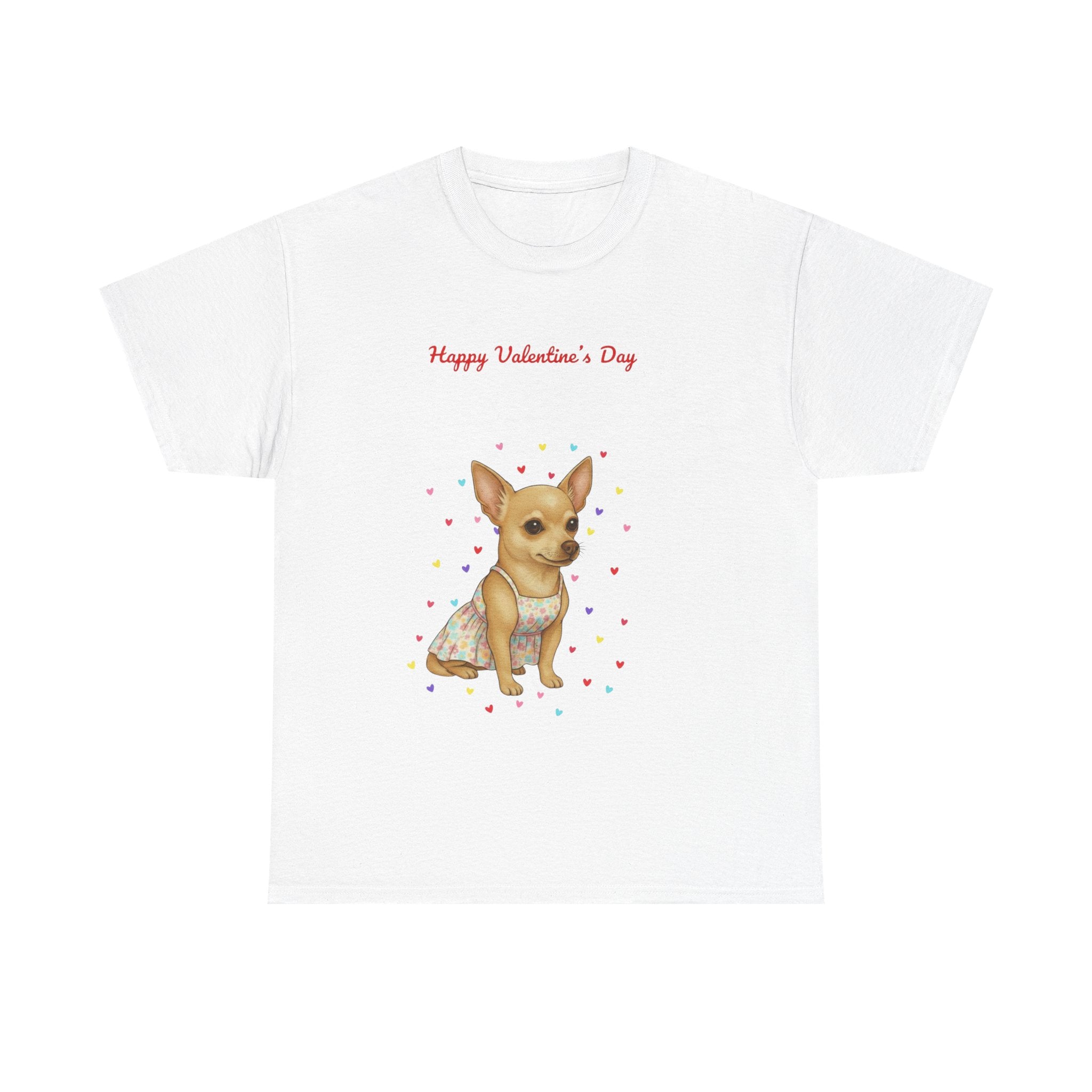 Valentine's Chihuahua T-Shirt — "Happy Valentine's Day" Cute Dog Graphic Tee