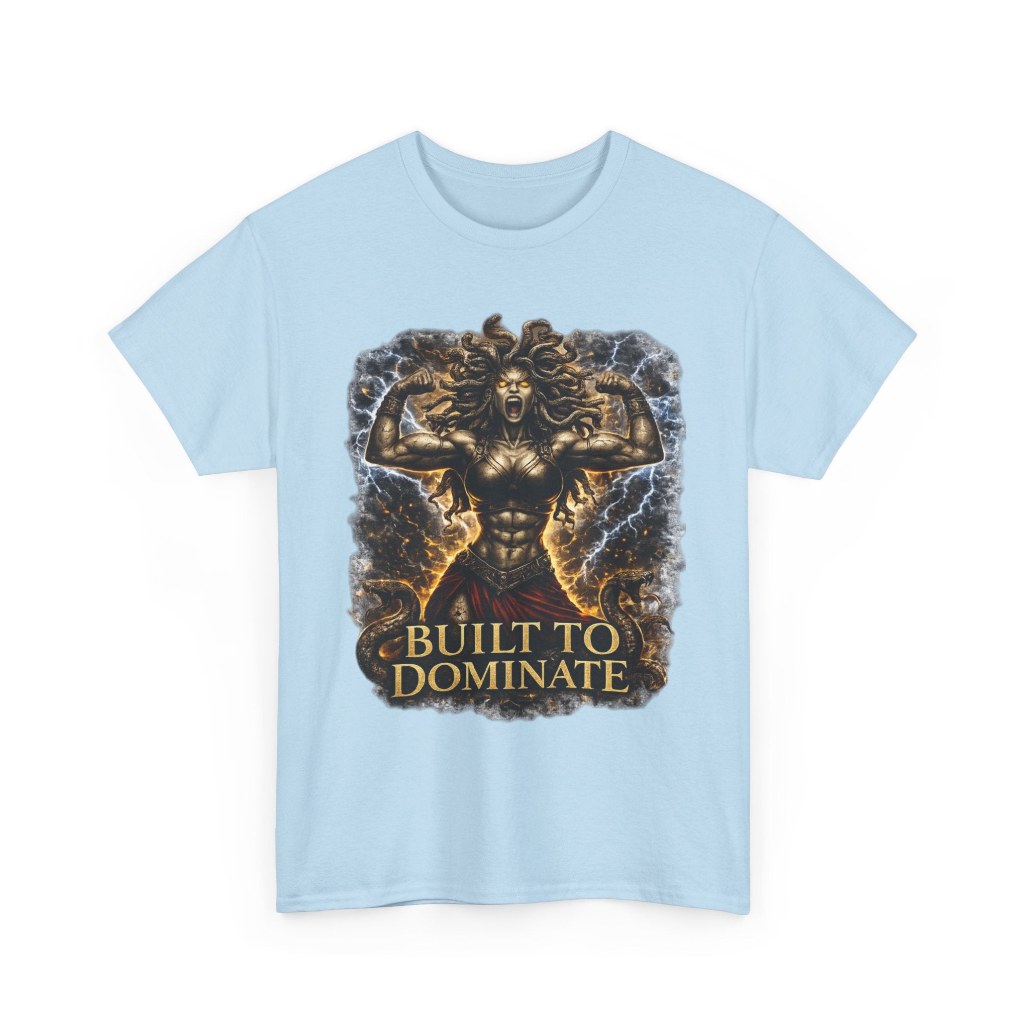 Muscle Medusa "Built to Dominate" Bodybuilding T-Shirt