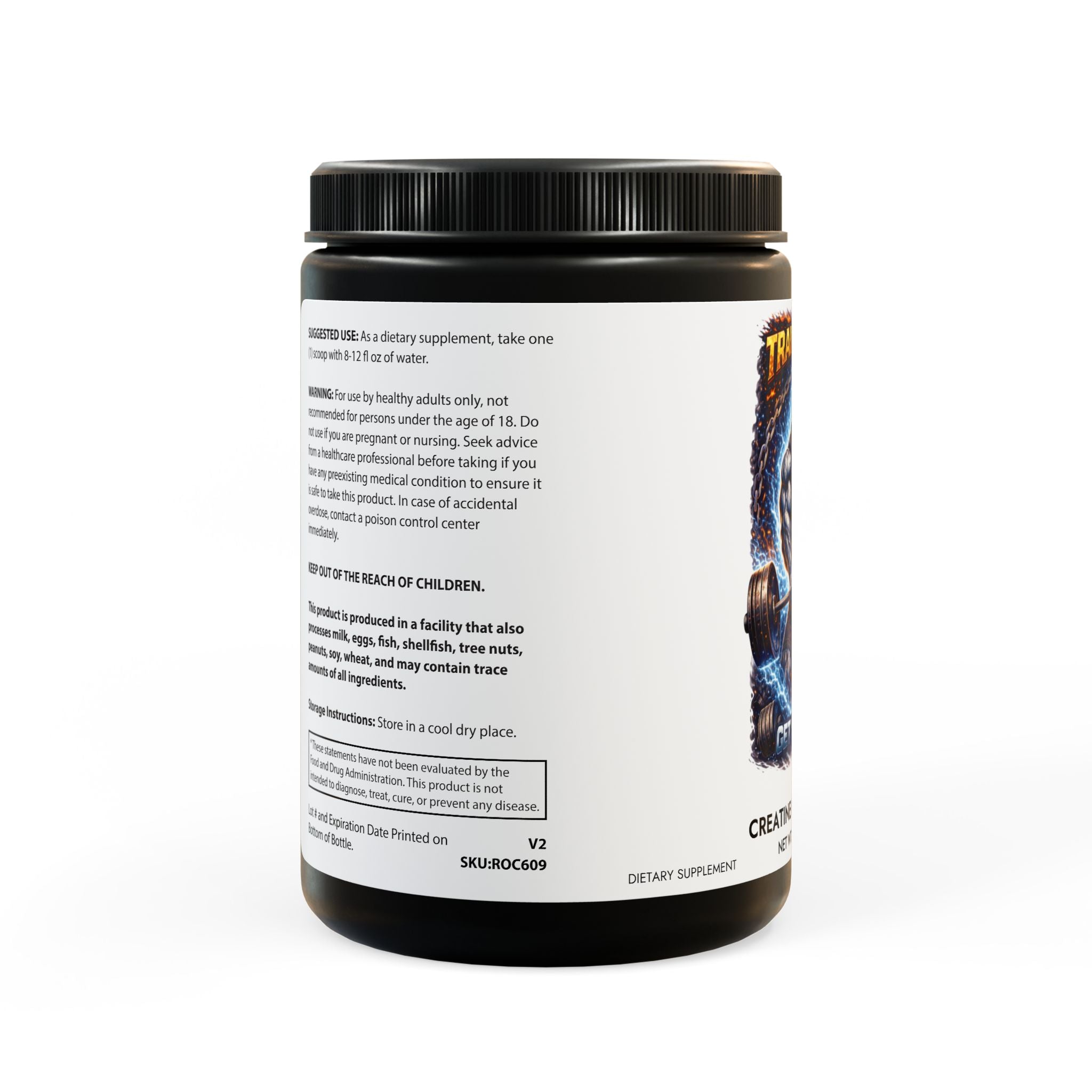TRAIN INSANE-Creatine Monohydrate Supplement (300g, 10.58oz)