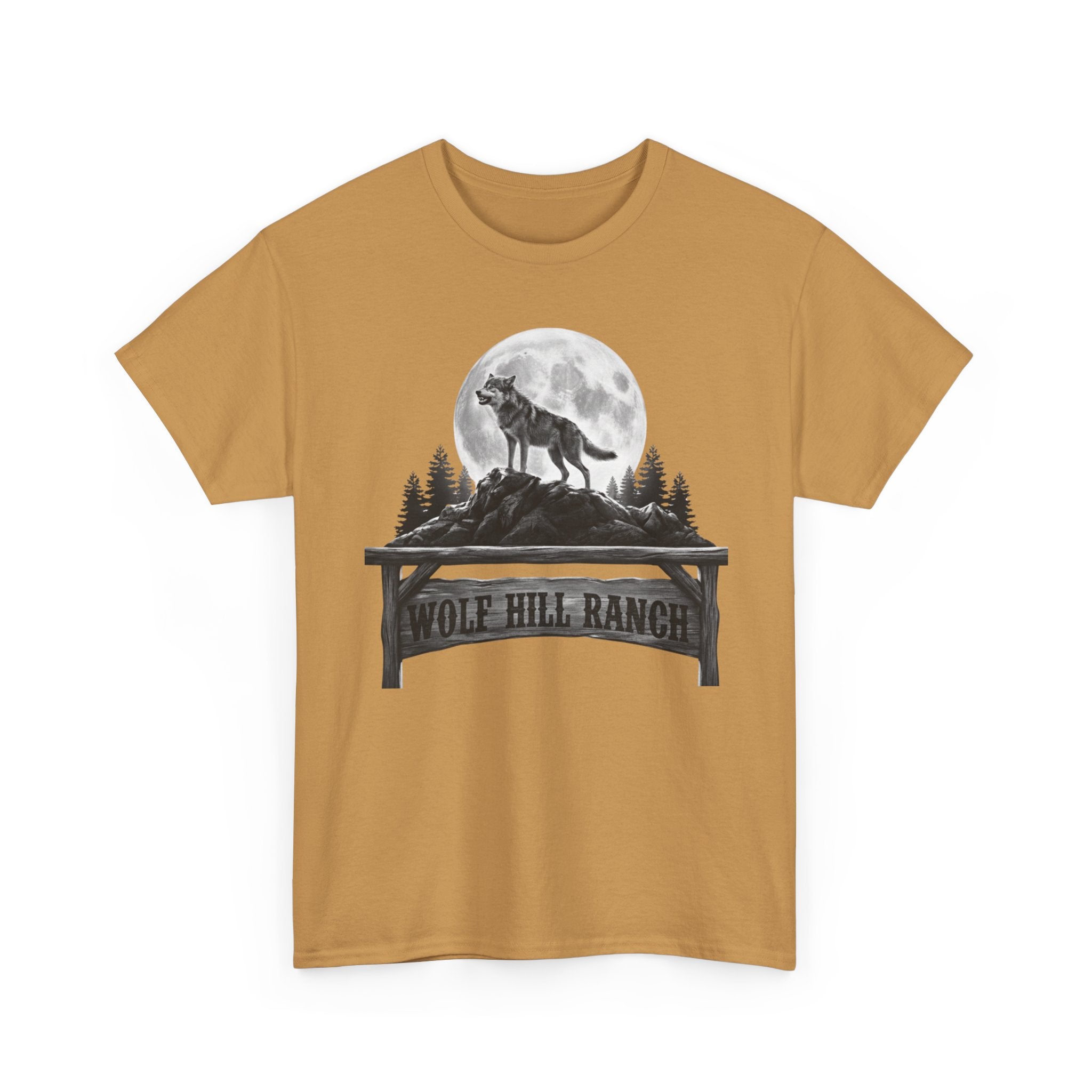 Lone Howl Wolf Tee Full Moon Graphic TShirt    Trendy TShirt
