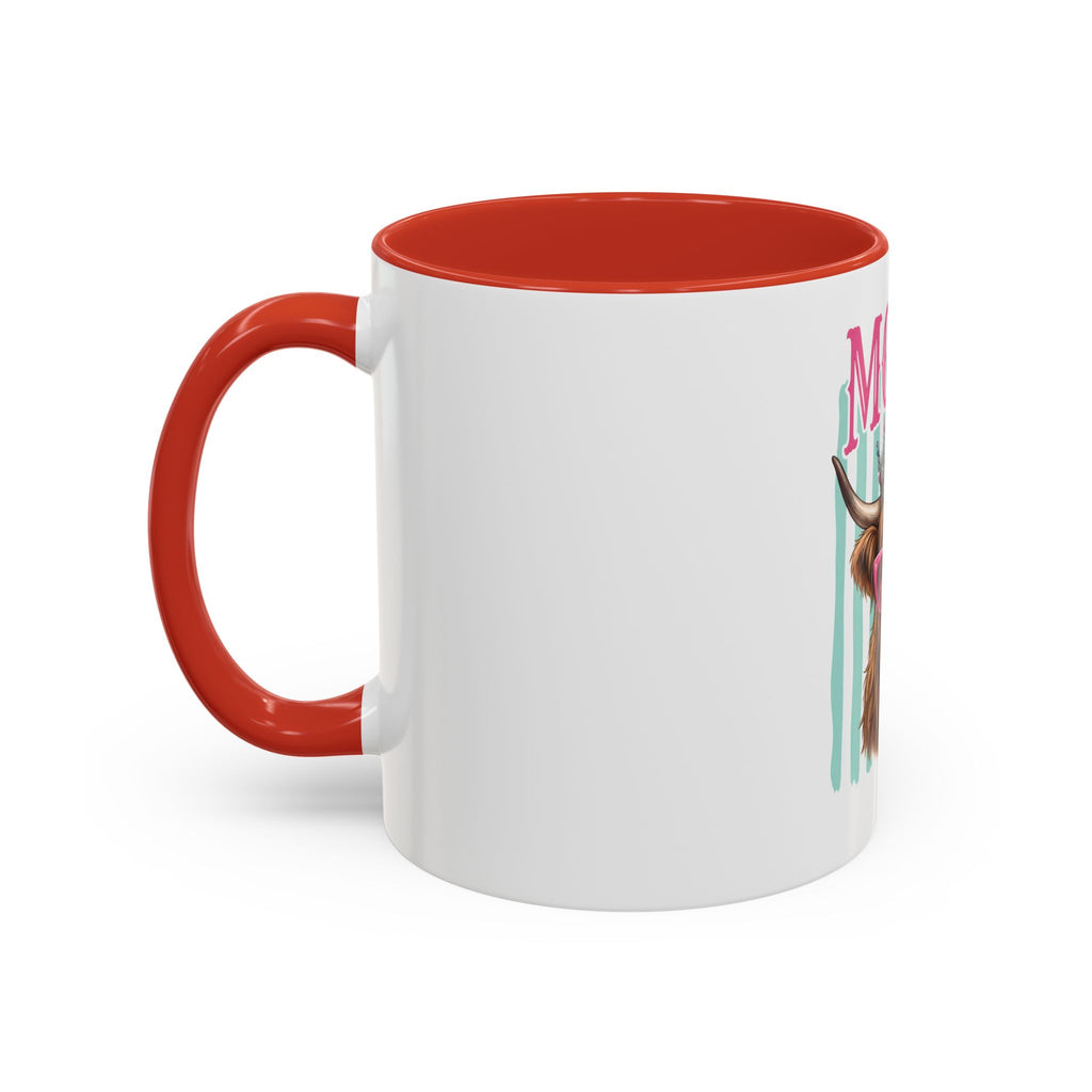 Moody Highland Cow Coffee Mug — Funny Crowned Cow with Bubblegum | Gift for Cow Lovers
