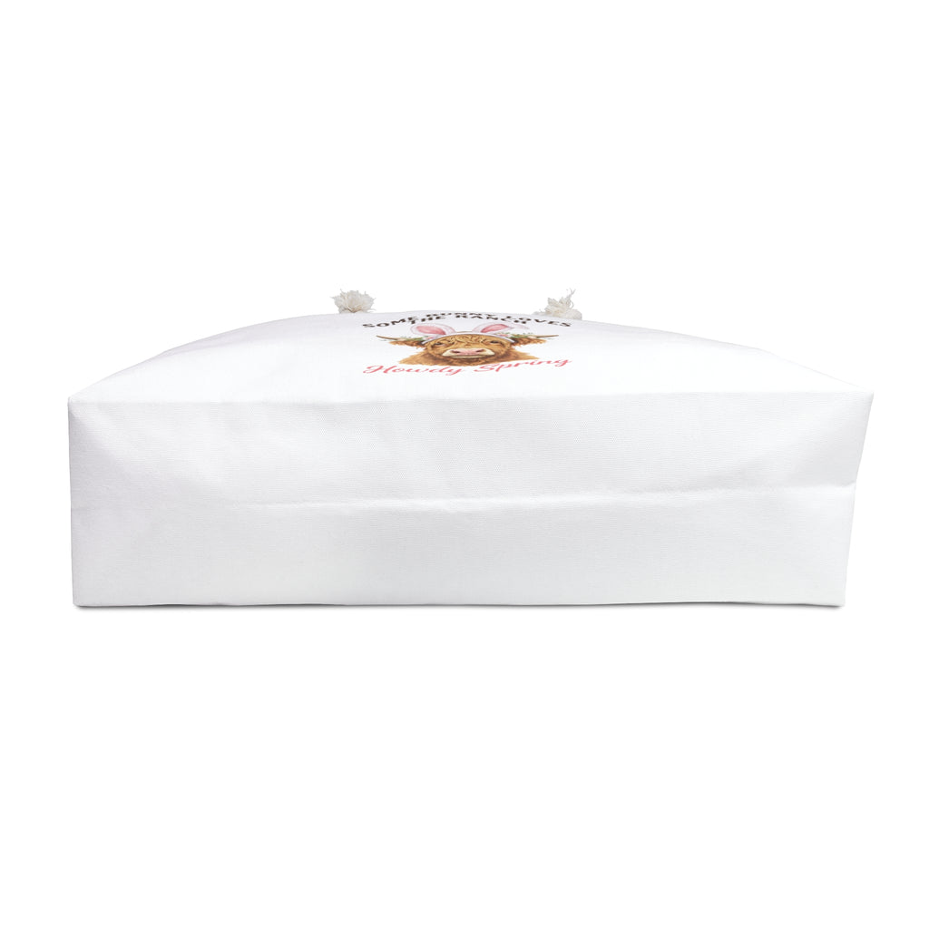 Weekender Bag — "Some Bunny Loves the Ranch" Cute Spring Cow Tote for Weekend Getaways