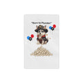 Born to Plunder Pirate Puppy Beach Towel — Cute Husky Pirate with Bones & Balloons