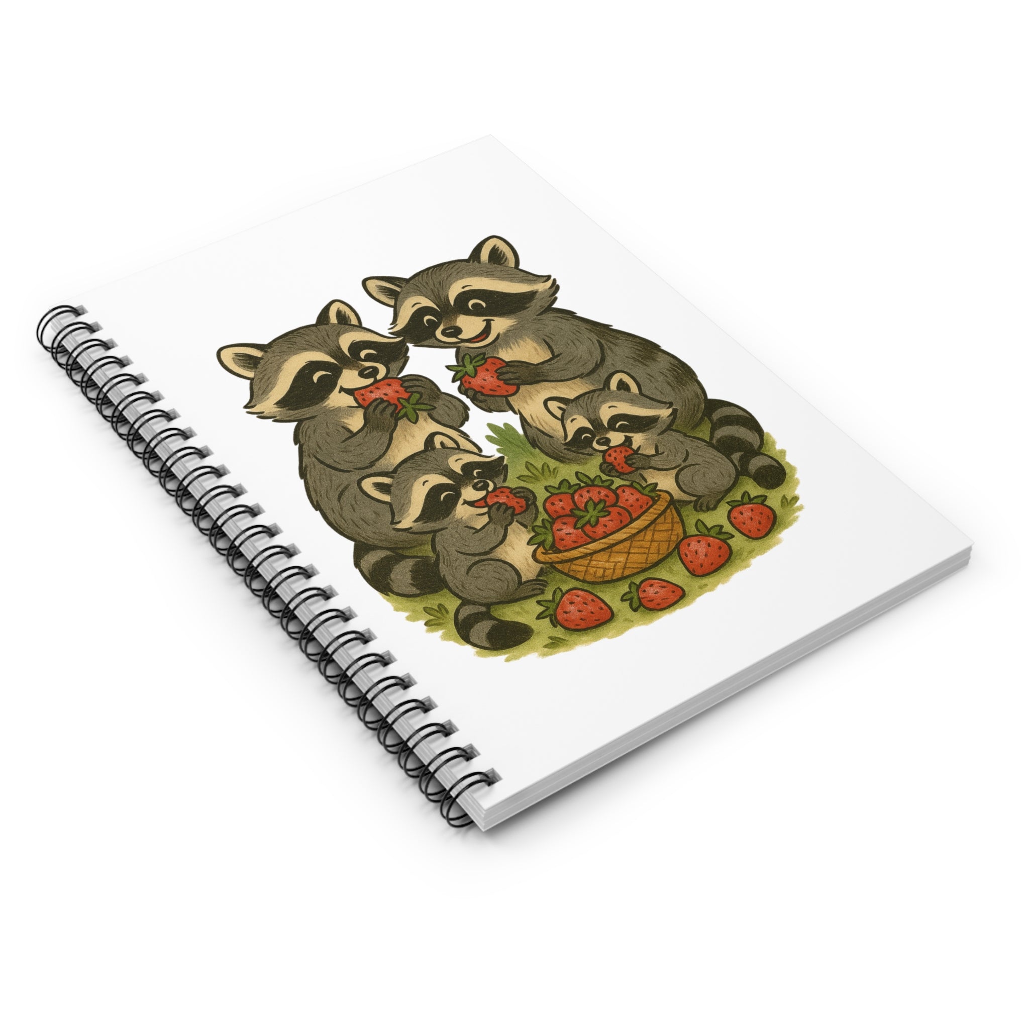 Spiral Notebook - Ruled Line  Racoons