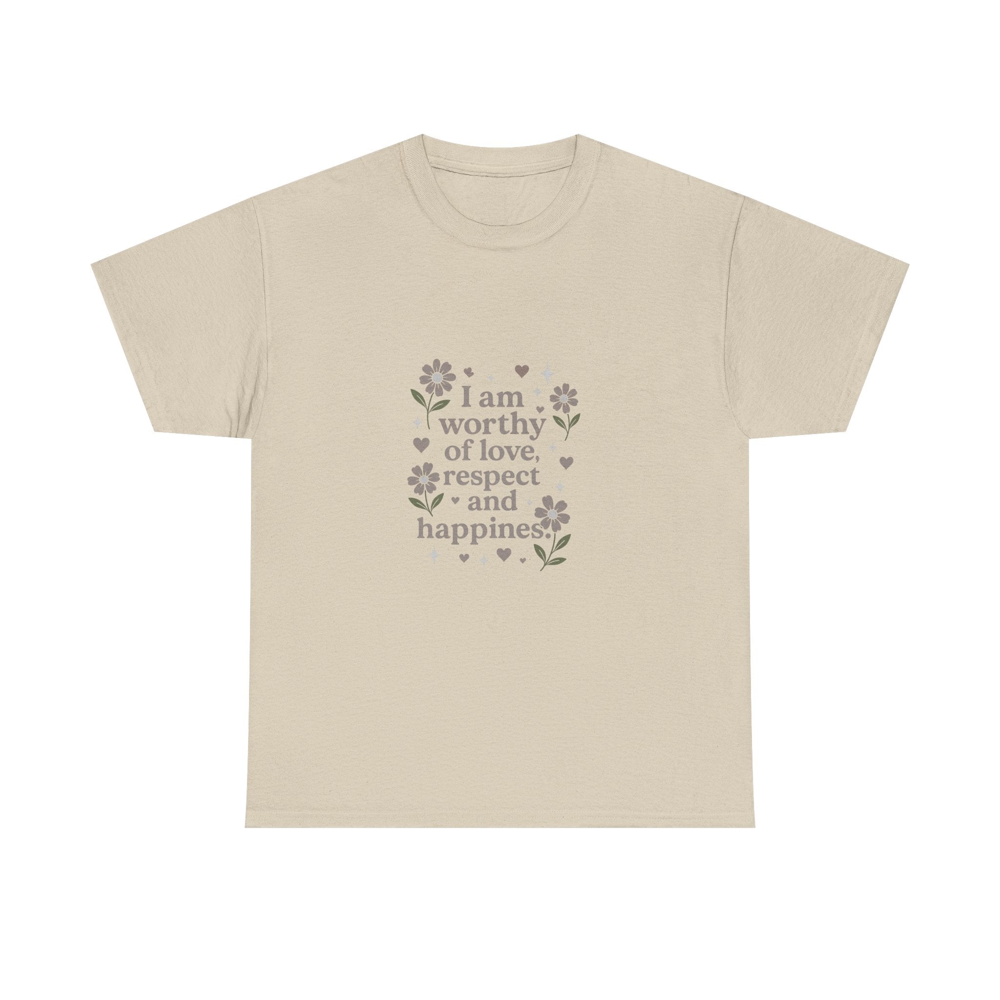 Affirmation Tee - “I am worthy of love, respect and happiness” Floral Graphic T-Shirt