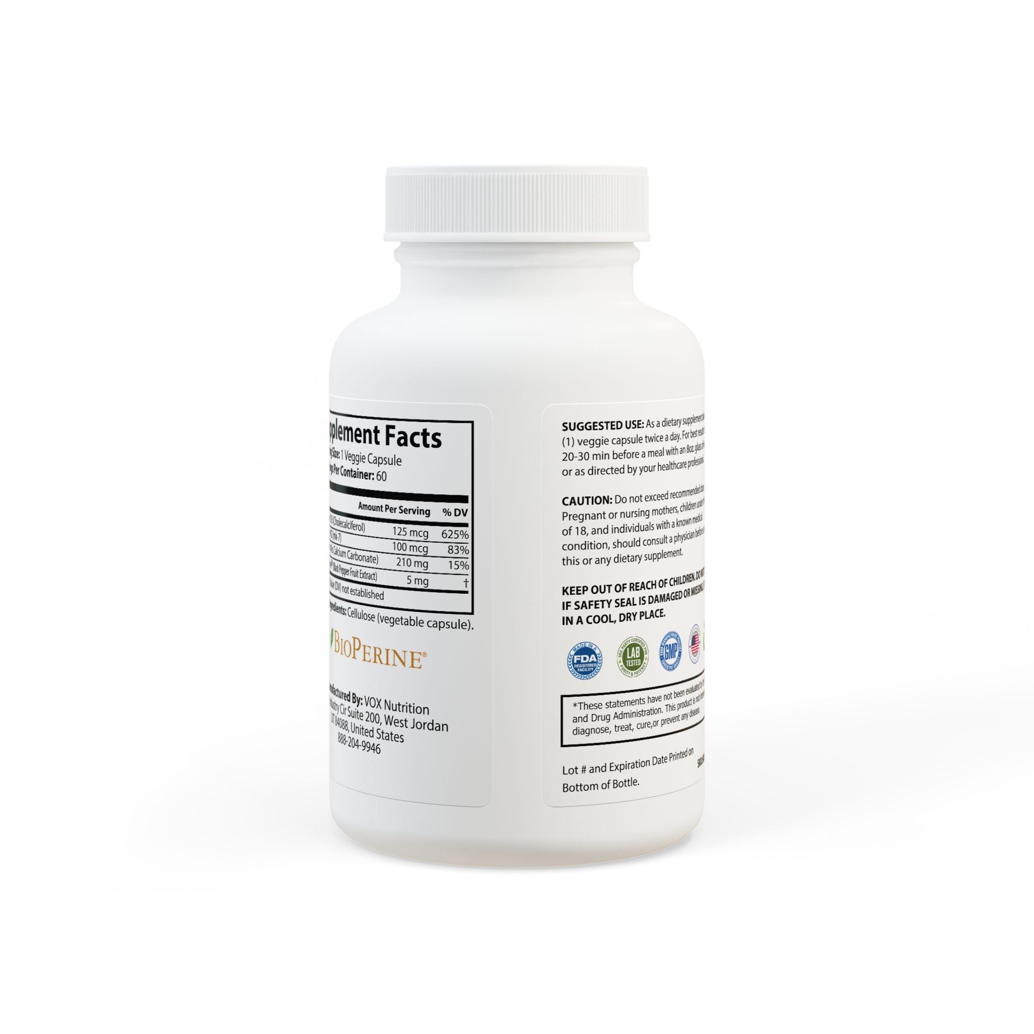 Immune Defense Supplement by Wolf Hill Supplements Vit D3 and K2 (60 Capsules)