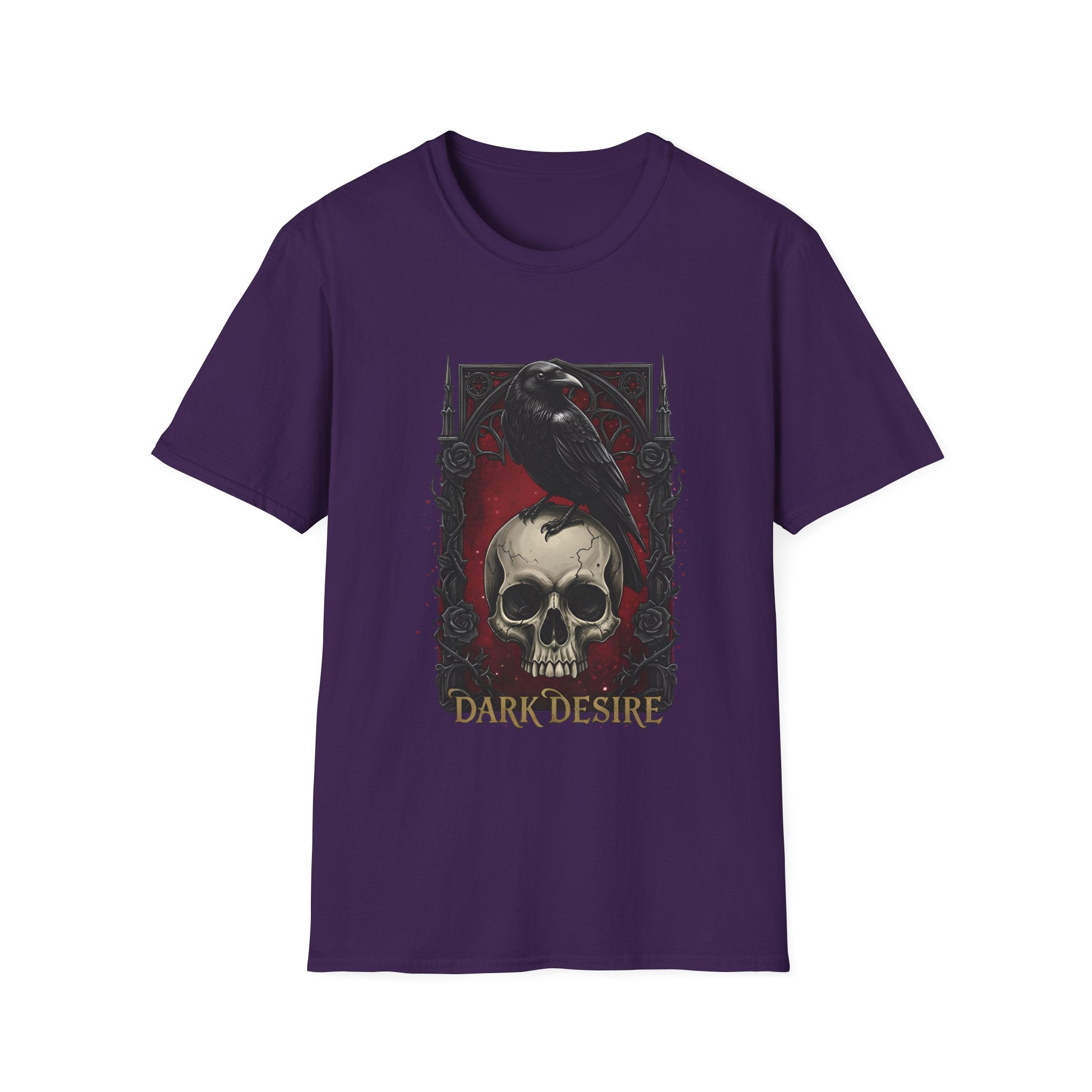Dark Desire Gothic Skull & Raven T-Shirt Gothic Graphic Tee   Trendy T-Shirt