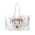 Boho Cow Skull Weekender Bag — Floral Bull Skull Travel Tote Classic