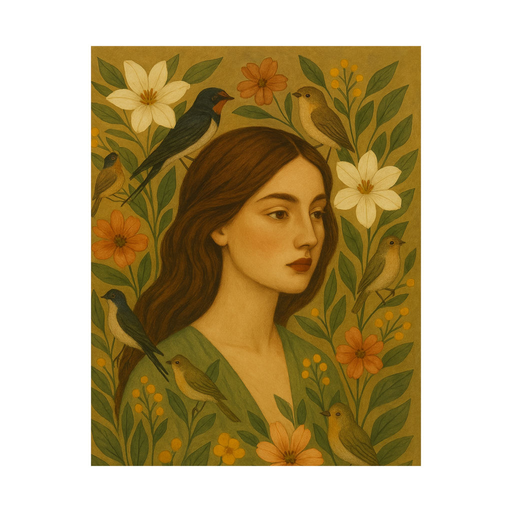Satin Poster - Nature and Birds Design