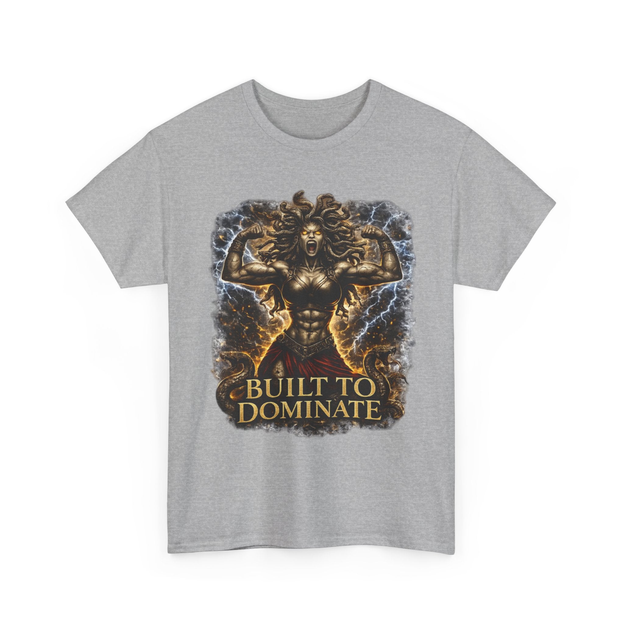 Muscle Medusa "Built to Dominate" Bodybuilding T-Shirt