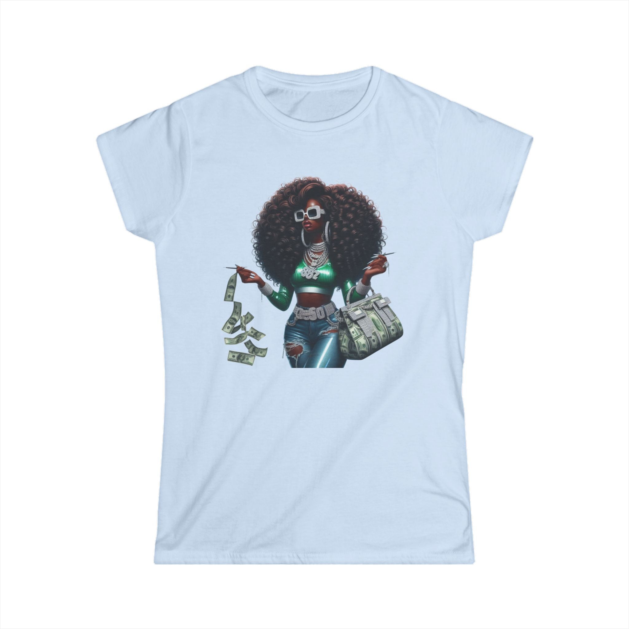 She’s in Her Bag with Cash Graphic Tee — Women's Money Vibe Shirt