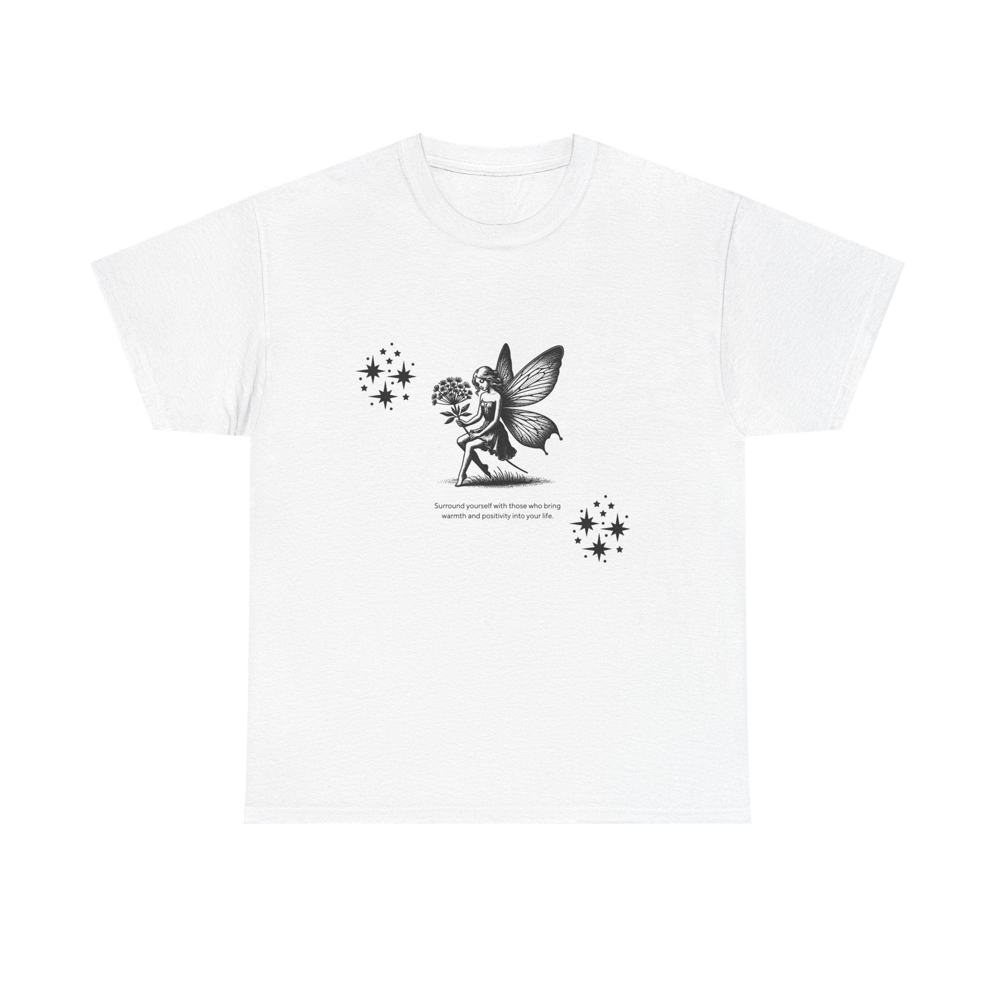 Fairy Magic Unisex Heavy Cotton Tee, Cute Graphic Shirt, Nature Lover Gift, Boho Style T-Shirt, Summer Fashion