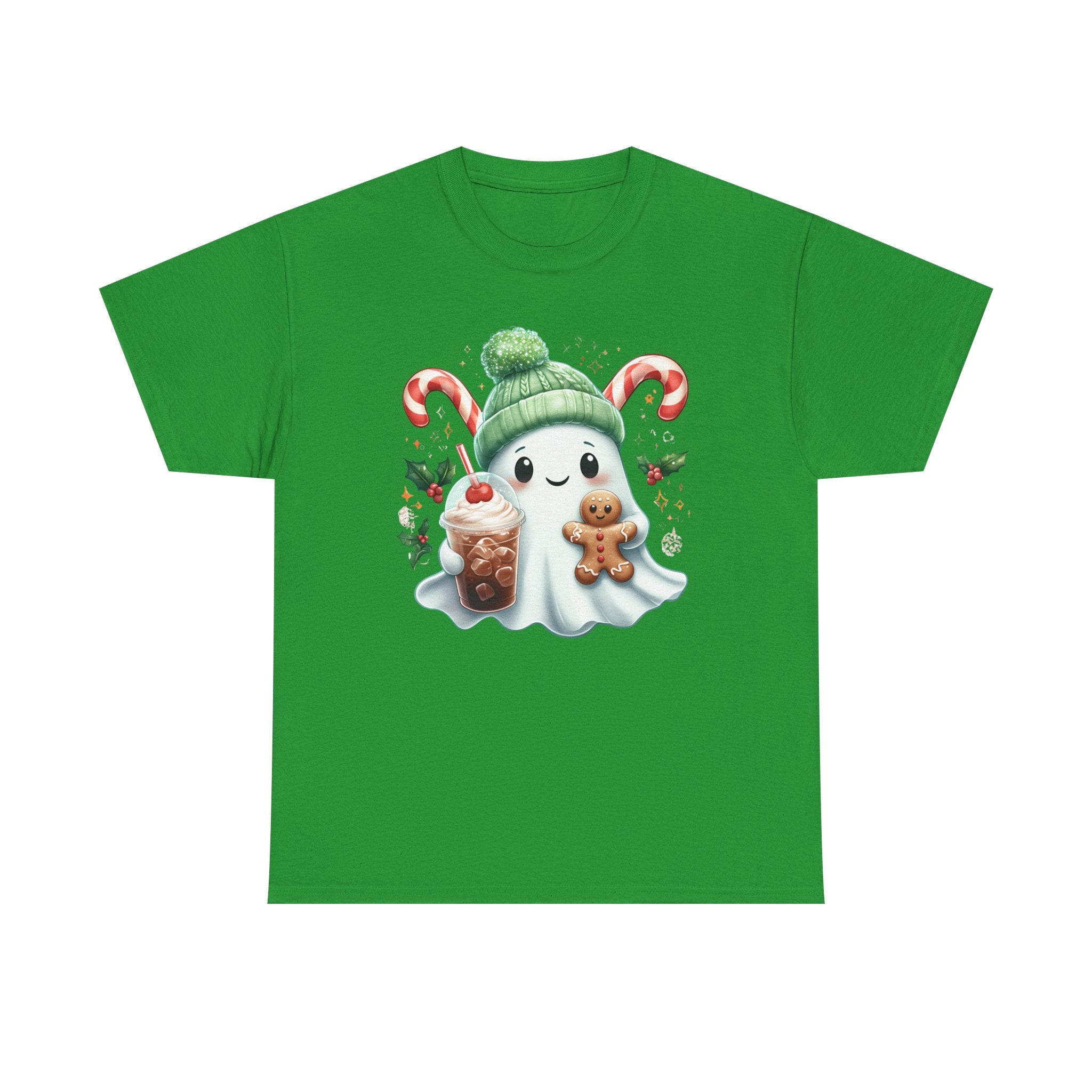 Christmas Ghost T-Shirt — Cute Holiday Ghost with Gingerbread & Candy Canes      Trendy TShirt