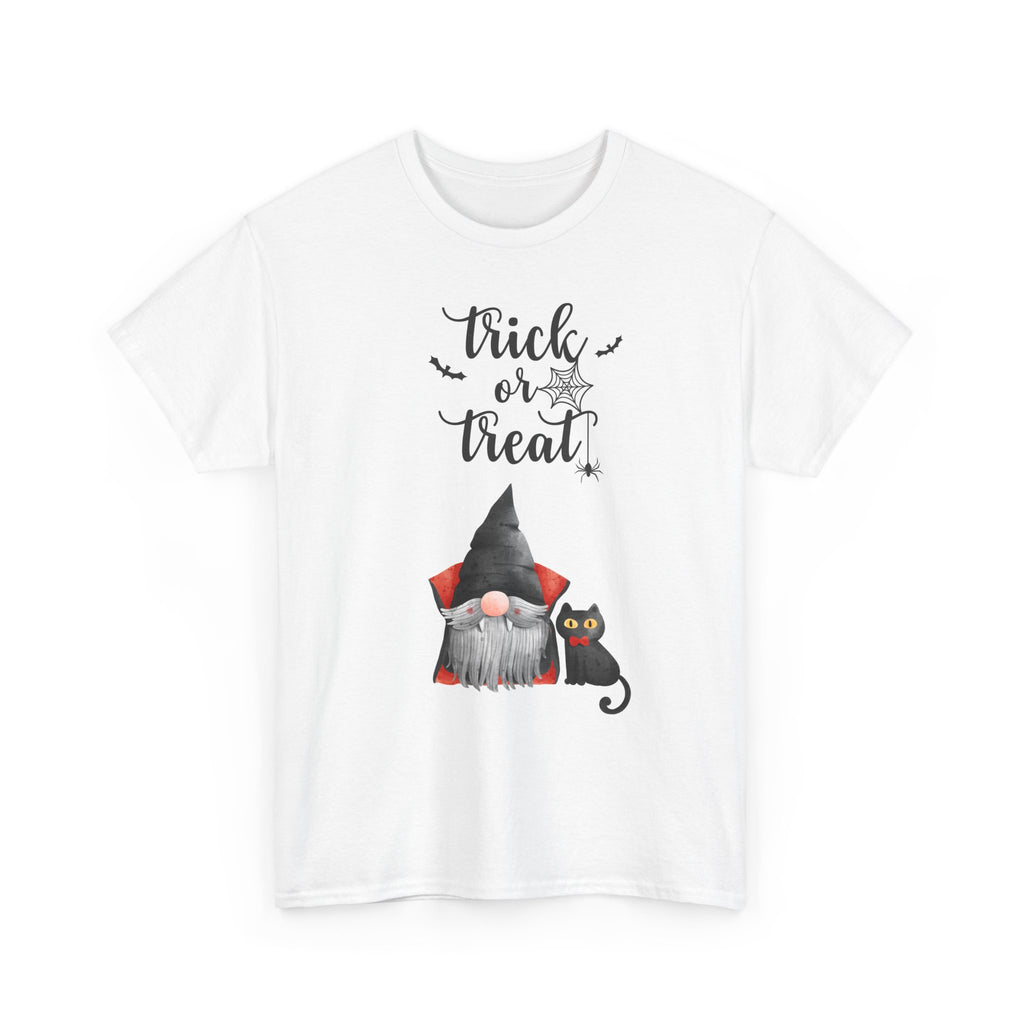 Halloween Gnome T-Shirt, Spooky Cat Tee, Unisex Halloween Shirt, Trick or Treat Gift, Fall Fashion, Cute Halloween Outfit